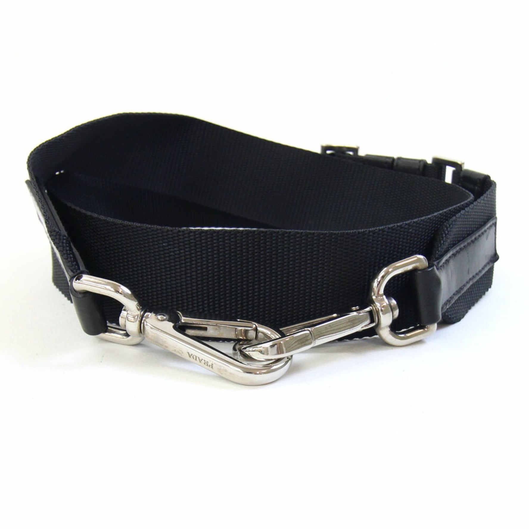 Prada Shoulder Strap Black/Silver Nylon Canvas Replacement