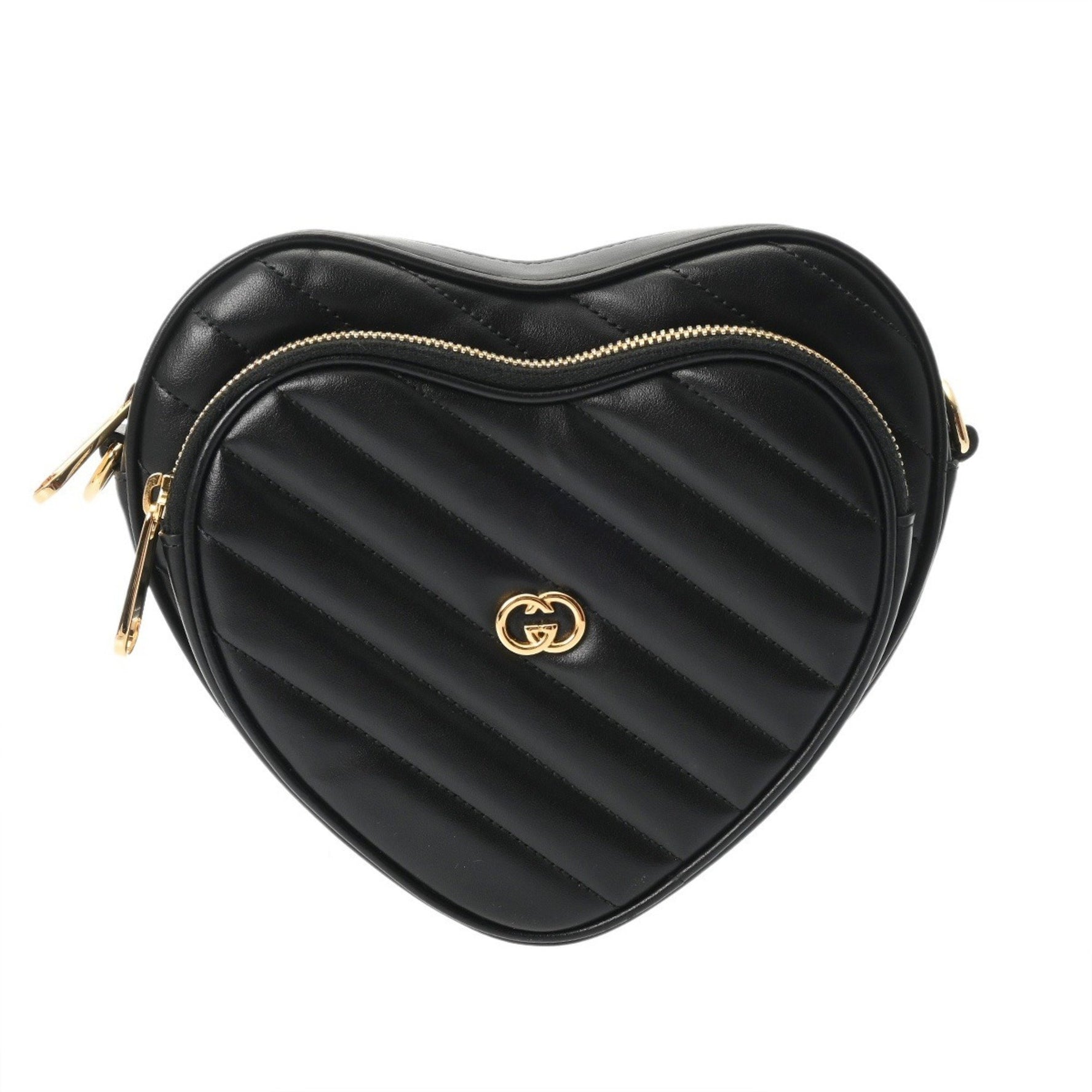 GUCCI Interlocking G Heart-Shaped Leather Shoulder Bag Rank A, Pre-Owned, Ginzo