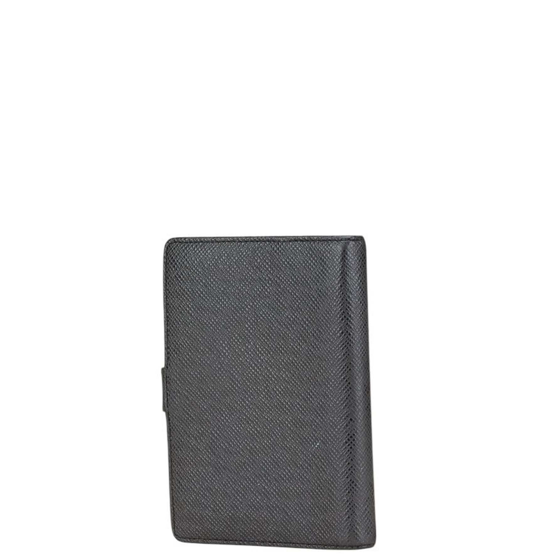 Louis Vuitton Taiga Agenda PM Notebook Cover R20426 Ardoise Black Leather Women's LOUIS VUITTON