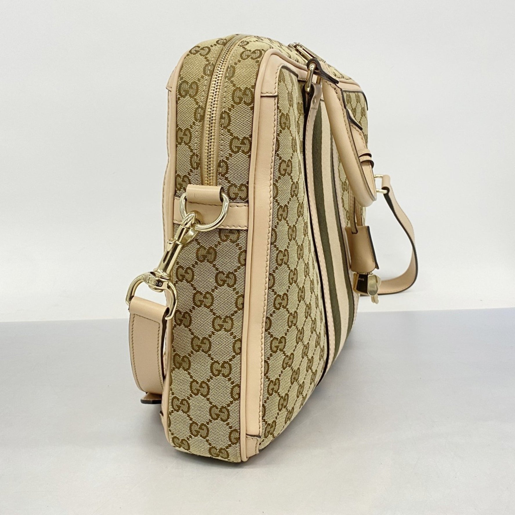 Gucci GG Canvas Bag Brown Pink Khaki Champagne