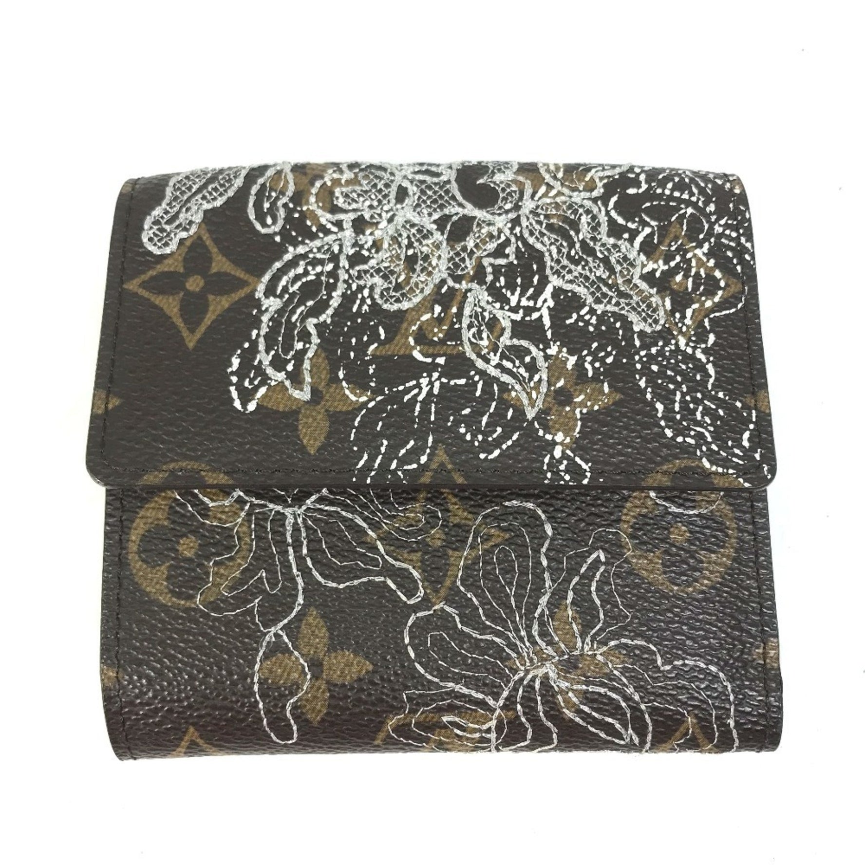LOUIS VUITTON M95396 Monogram Dantiel Portefeuille Elise Tri-fold Wallet in Canvas, Women's, Brown