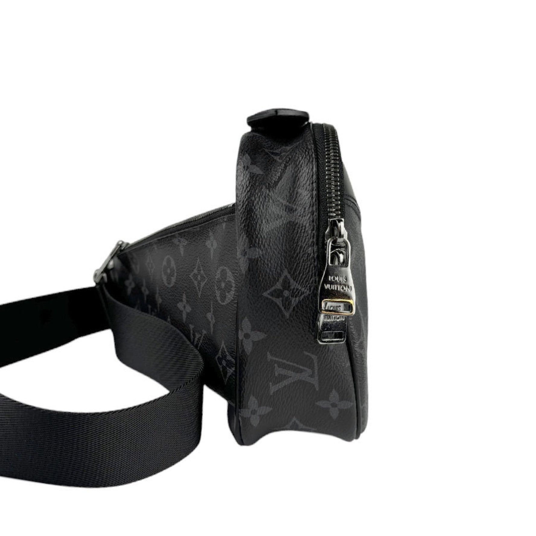 Louis Vuitton LOUIS VUITTON Body Bag Waist Pouch Monogram Eclipse Bum Black Men's M42906 n0980