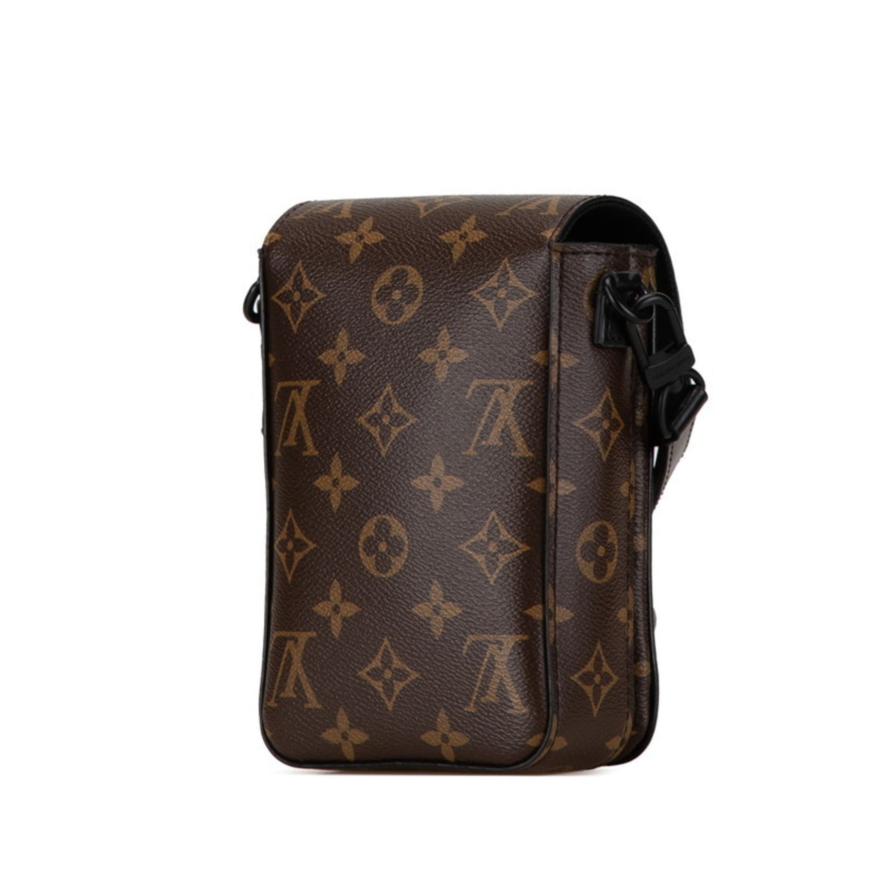 Louis Vuitton Monogram Macassar S-Lock Vertical Wearable Shoulder Bag Brown Black PVC Leather