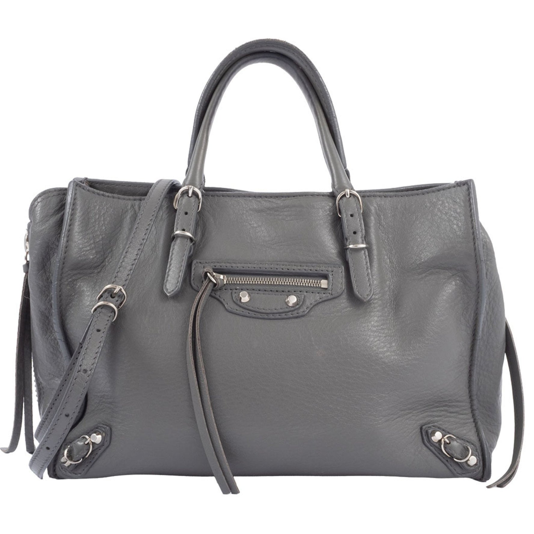 Balenciaga Paper Mini Handbag DLQ0N Leather Dark Grey Women's BALENCIAGA
