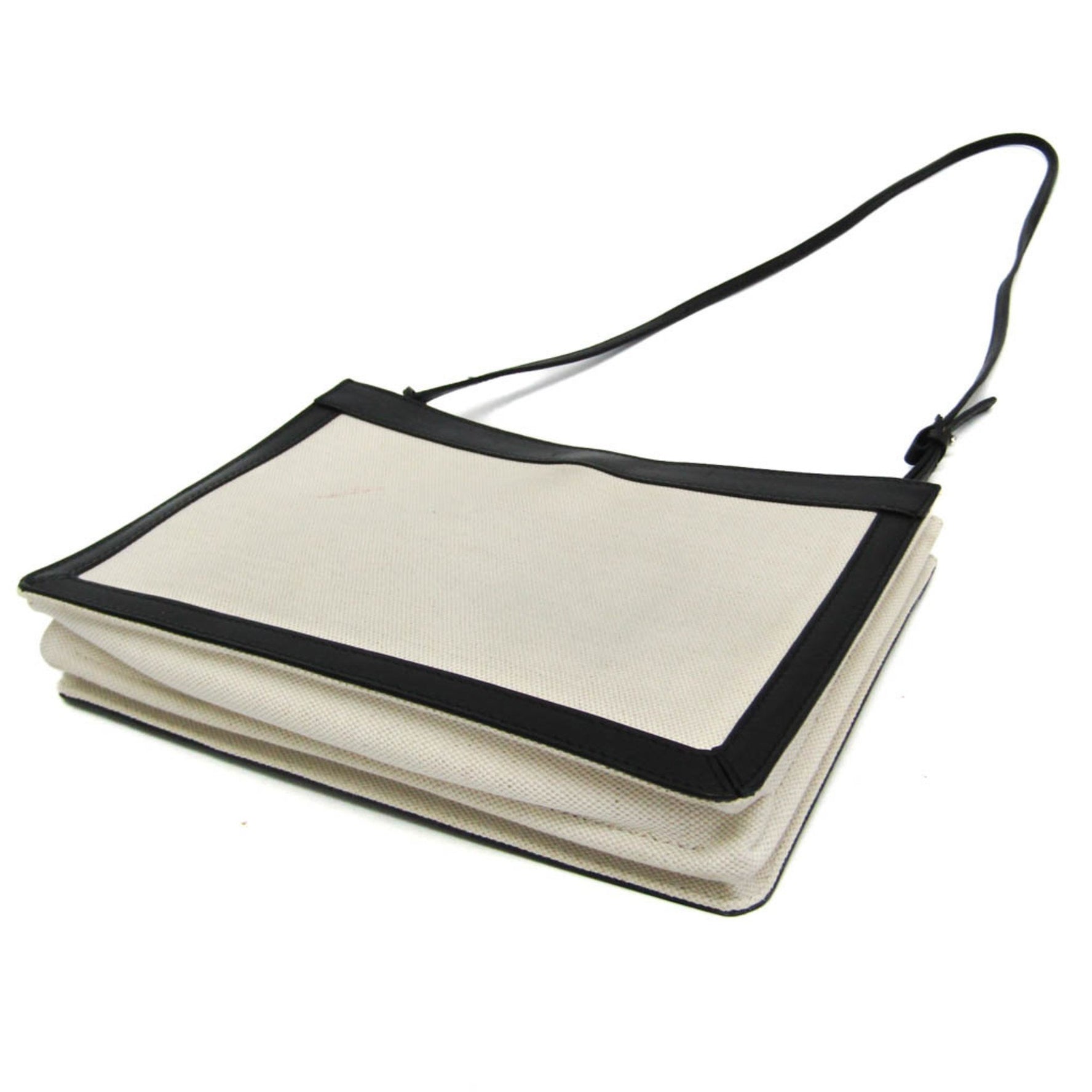 Balenciaga Navy Pochette Men,Women Canvas,Leather Shoulder Bag Black,Off-white