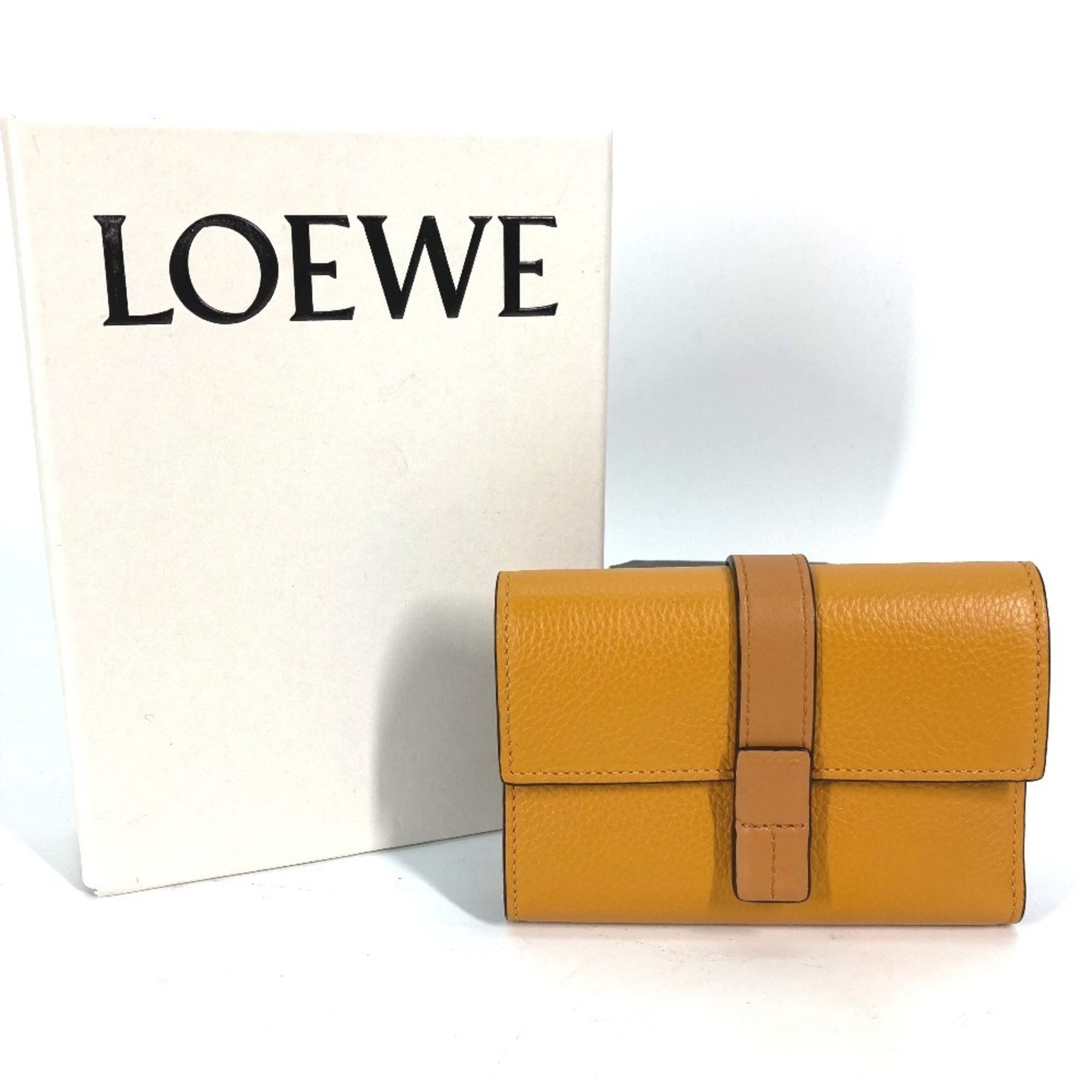 LOEWE Compact Wallet, Zip Bifold Leather, Toffee/Tan