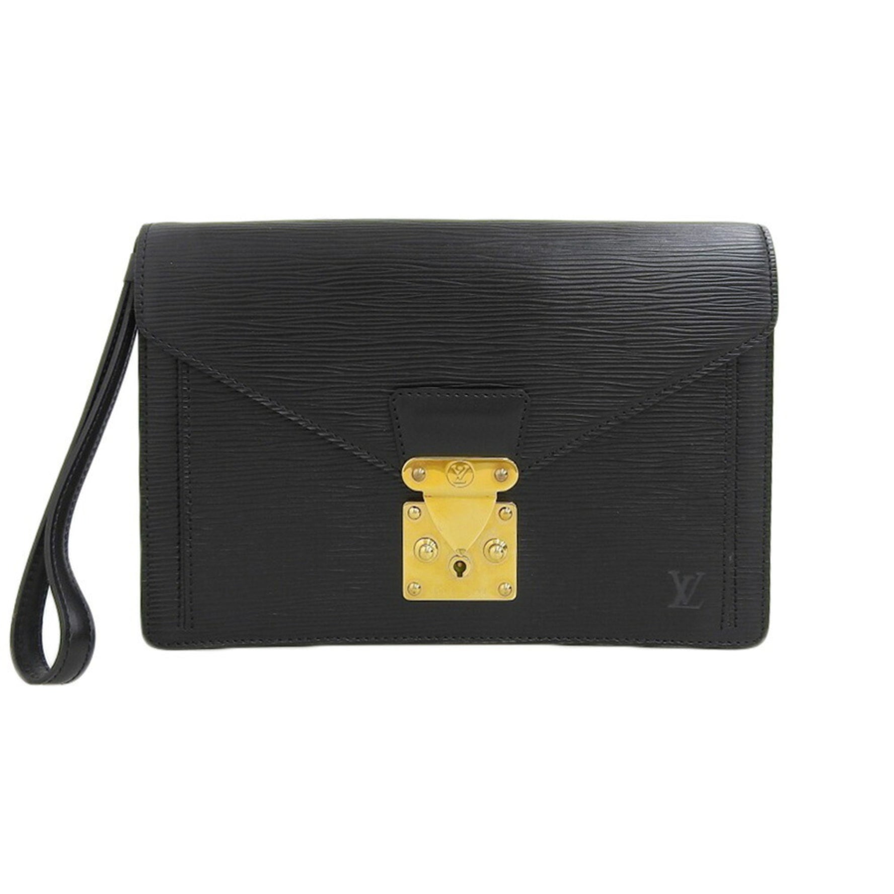 Louis Vuitton Epi Pochette Serie Dragonne Second Bag Clutch Leather Black