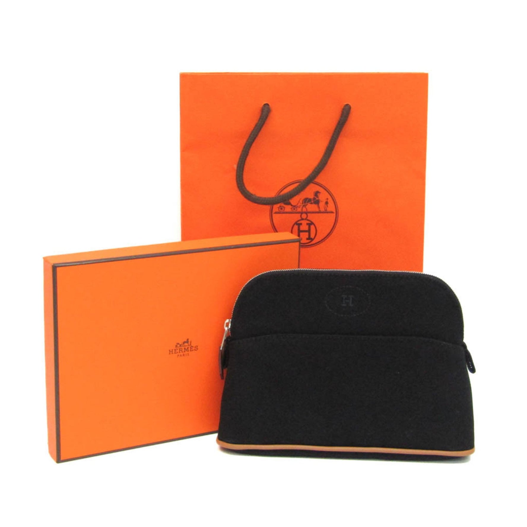 Hermes Bolide Mini 20 Cotton Pouch Black,Brown