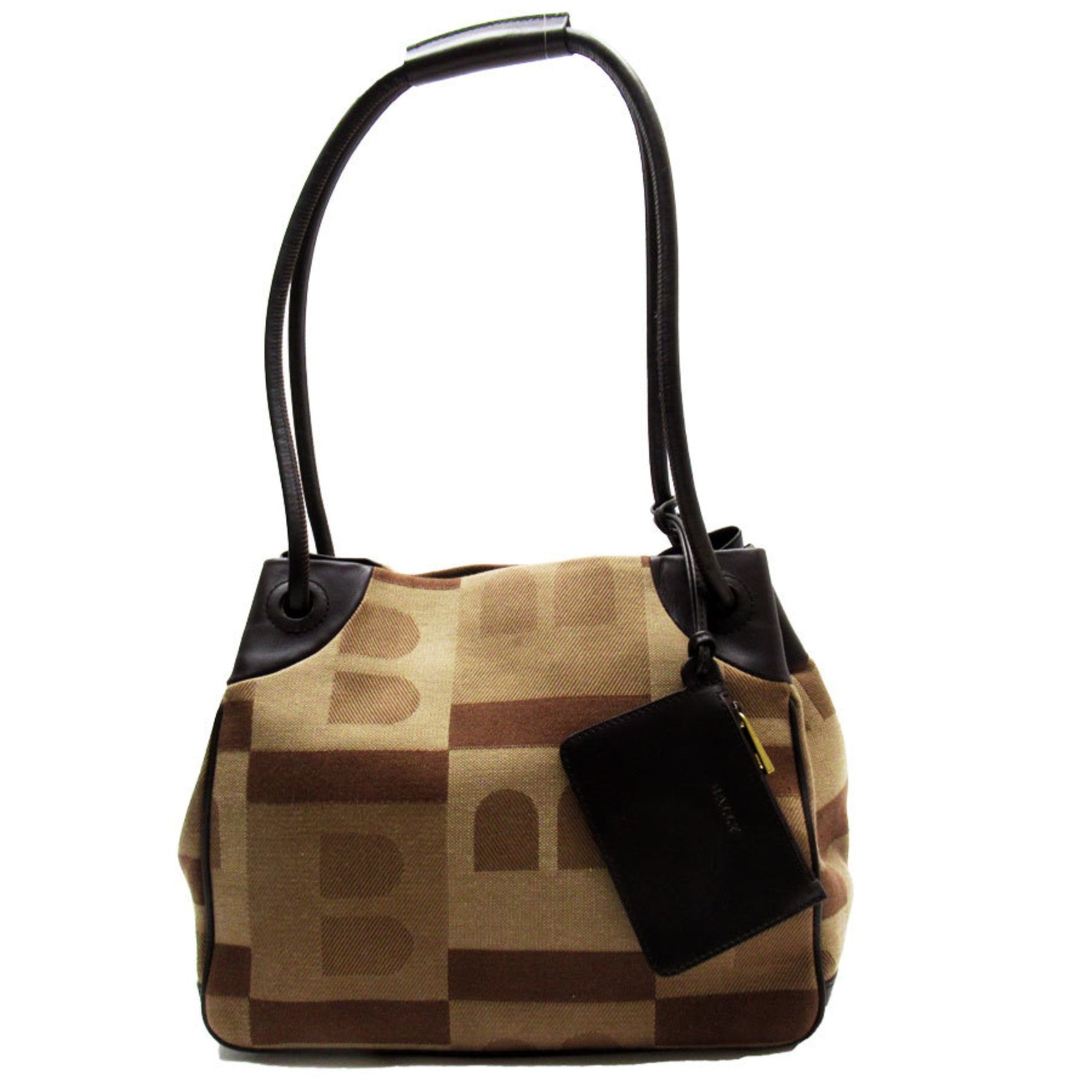 BALLY Shoulder bag canvas leather brown ladies t19243g