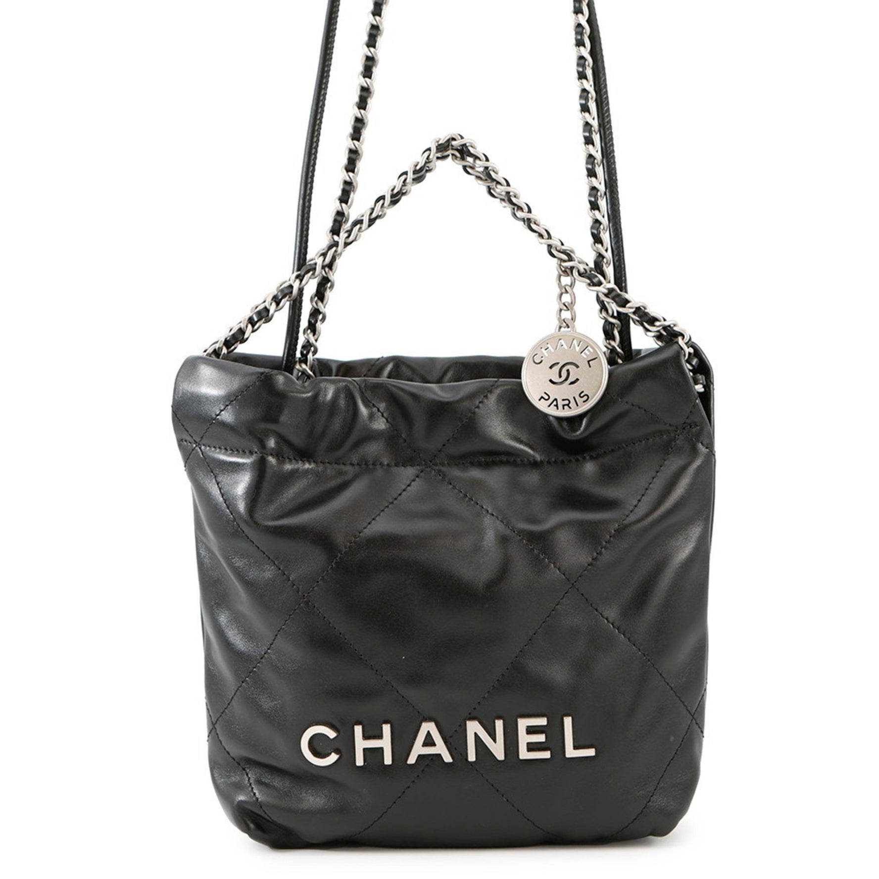 CHANEL 22 Mini Handbag with Coco Mark, Shiny Calfskin Leather