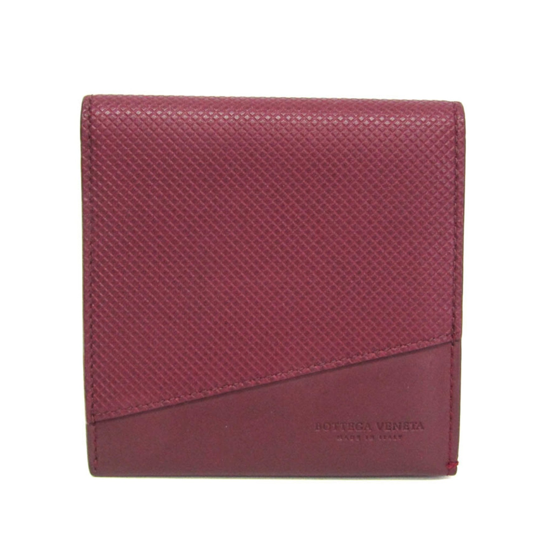 Bottega Veneta Marco Polo Men,Women Leather Bill Wallet (bi-fold) Bordeaux