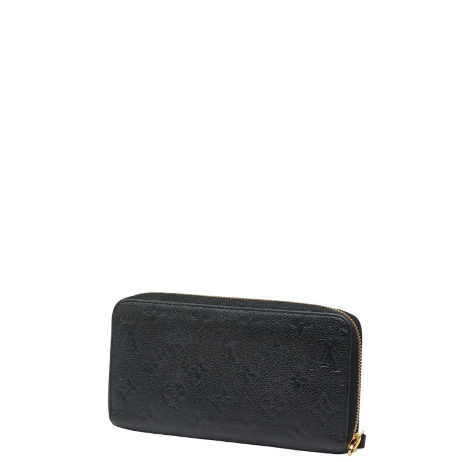 Louis Vuitton Monogram Empreinte Zippy Wallet, Round Zipper Long Wallet Noir Black Leather, LOUIS VUITTON