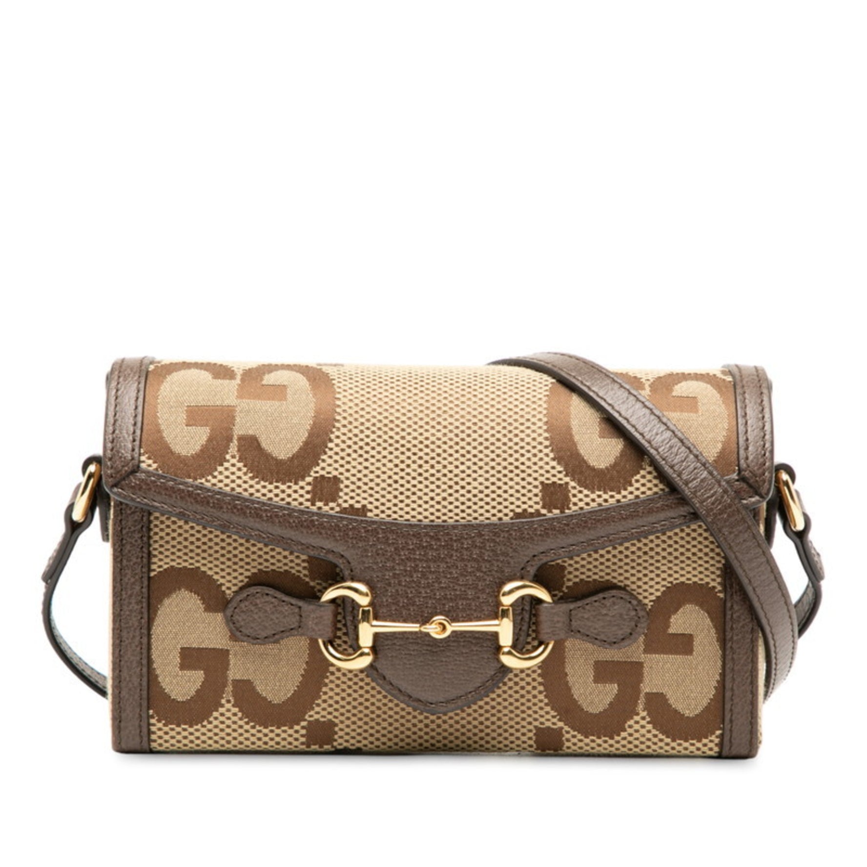 Gucci Jumbo GG Horsebit 1955 Shoulder Bag Canvas and Leather