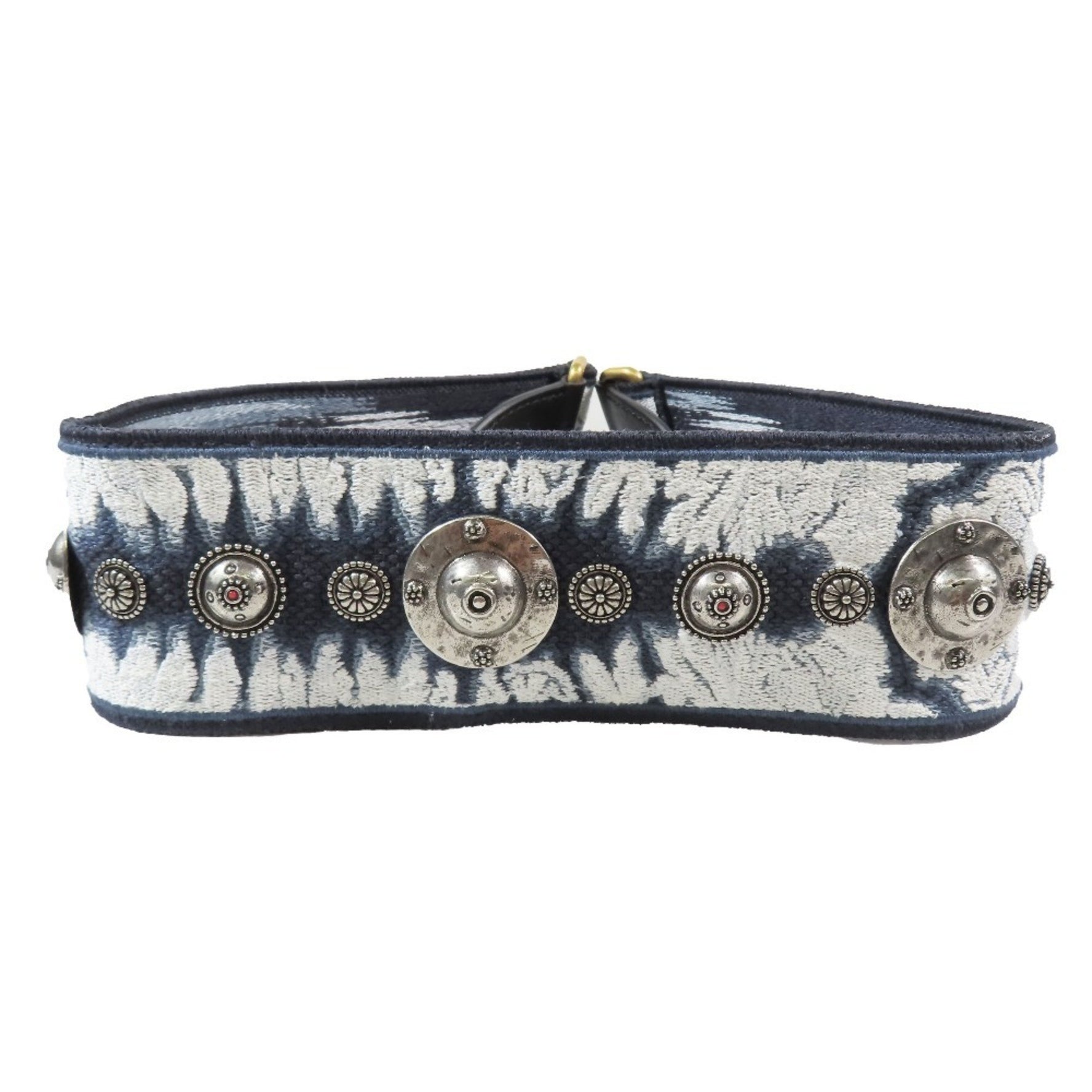 Christian Dior Wide Shoulder Strap Bag Concho Medallion Embroidered All-over Pattern Accessory