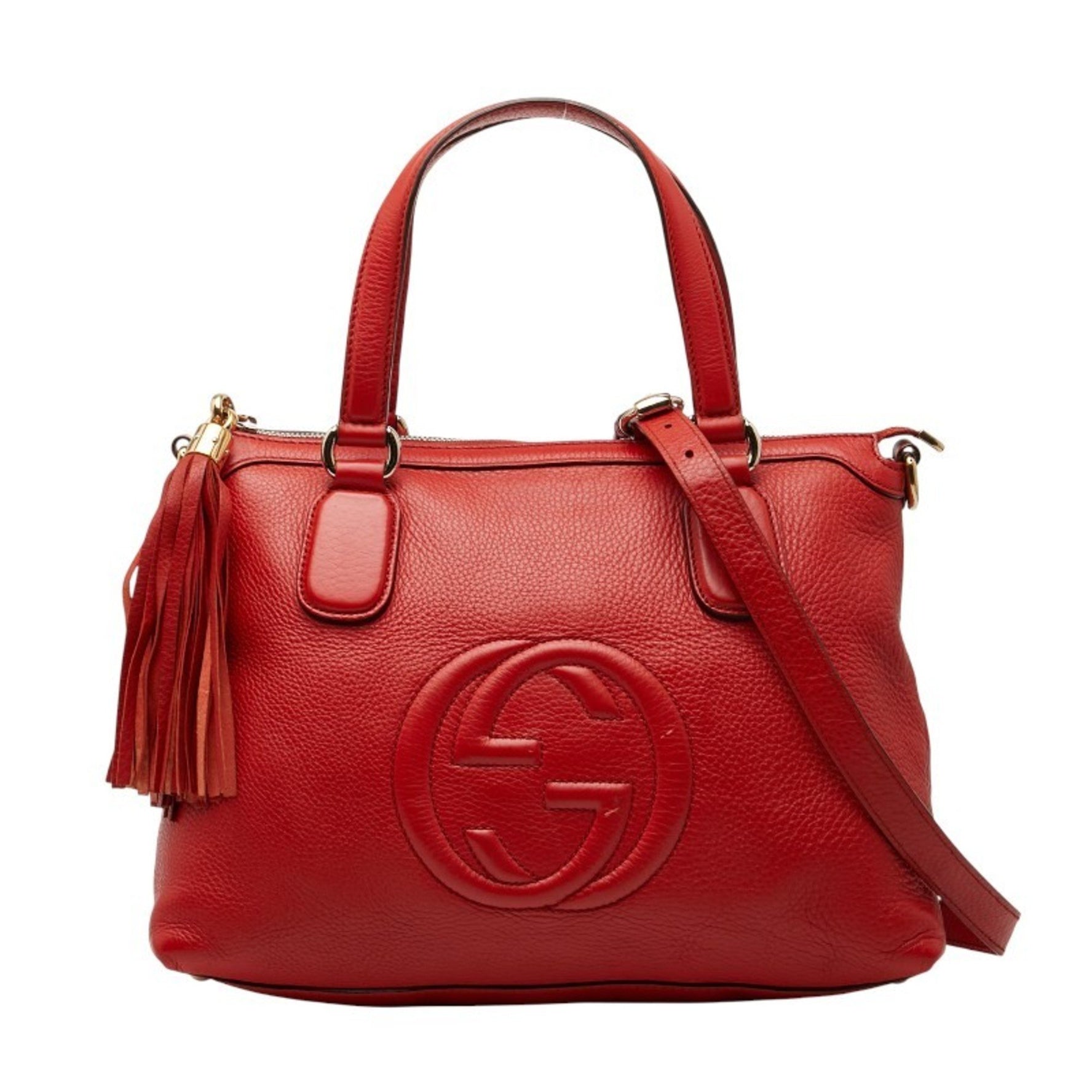 Gucci Soho Handbag/Shoulder Bag Red Leather