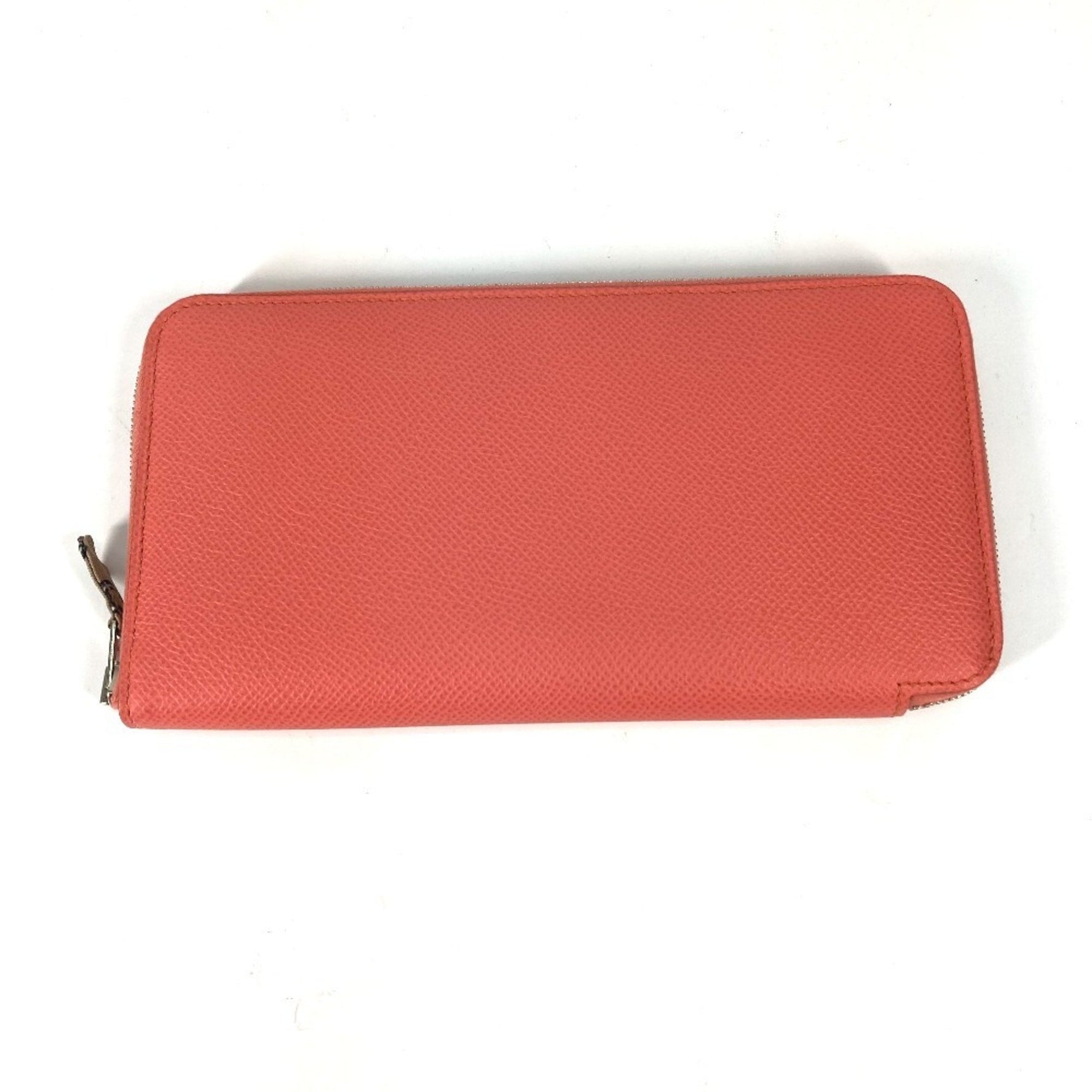 HERMES Azap Long Silk-in Round Zip Wallet, Epsom Leather, Flamingo