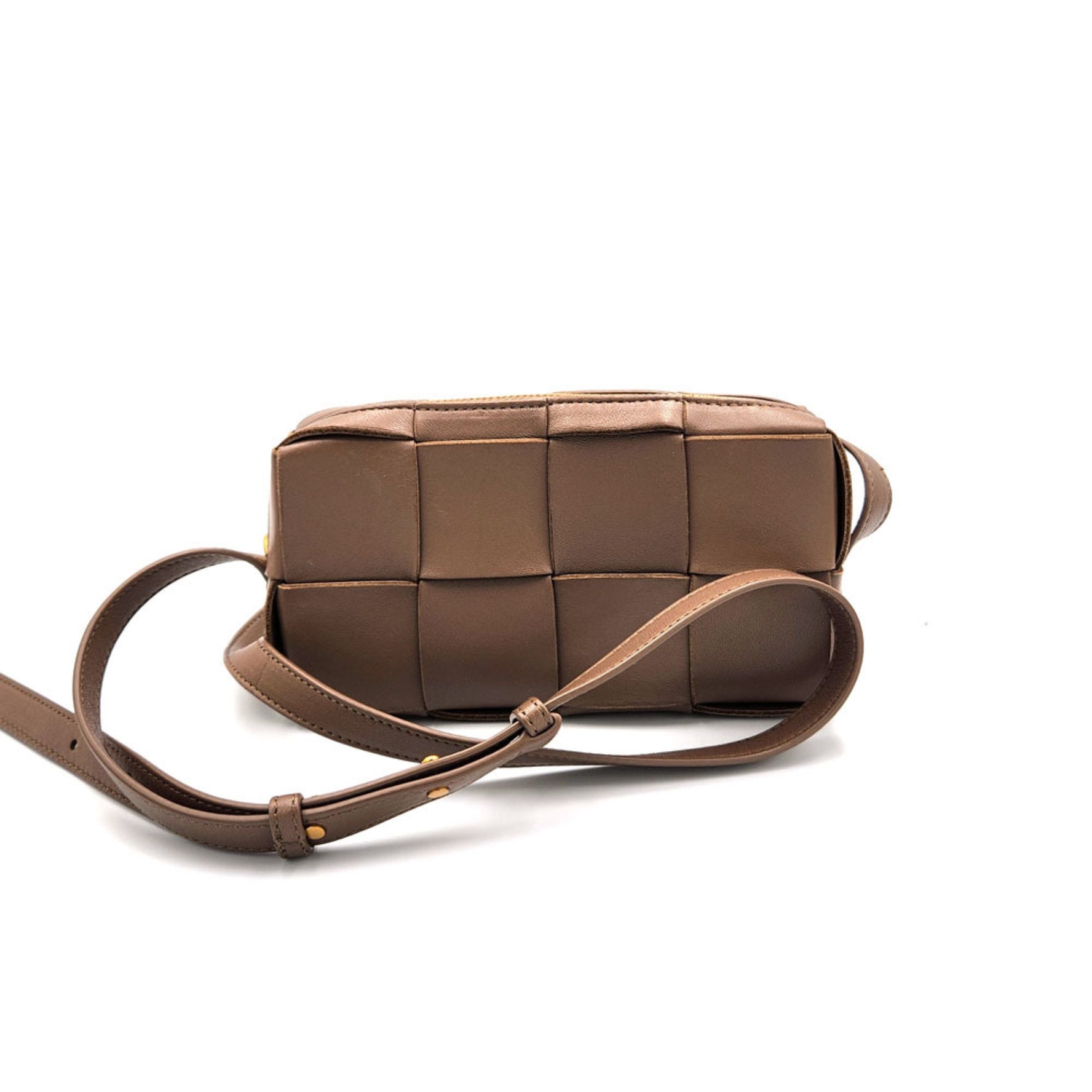 BOTTEGA VENETA Cassette Shoulder Bag Taupe (Brown) Leather
