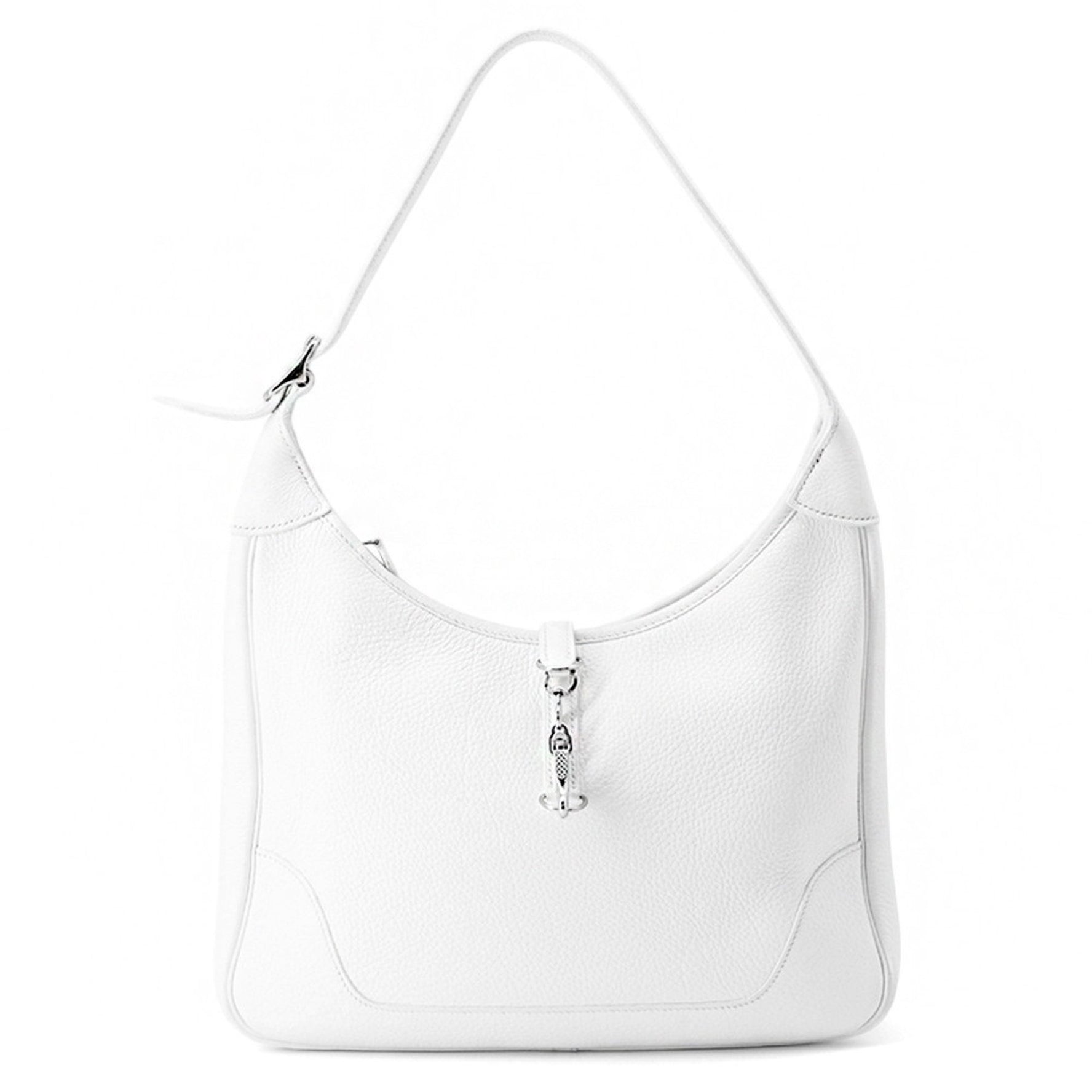 Hermes Hermès Trim 31 Shoulder Bag, White, Taurillon Clemence Leather, H Stamp, White