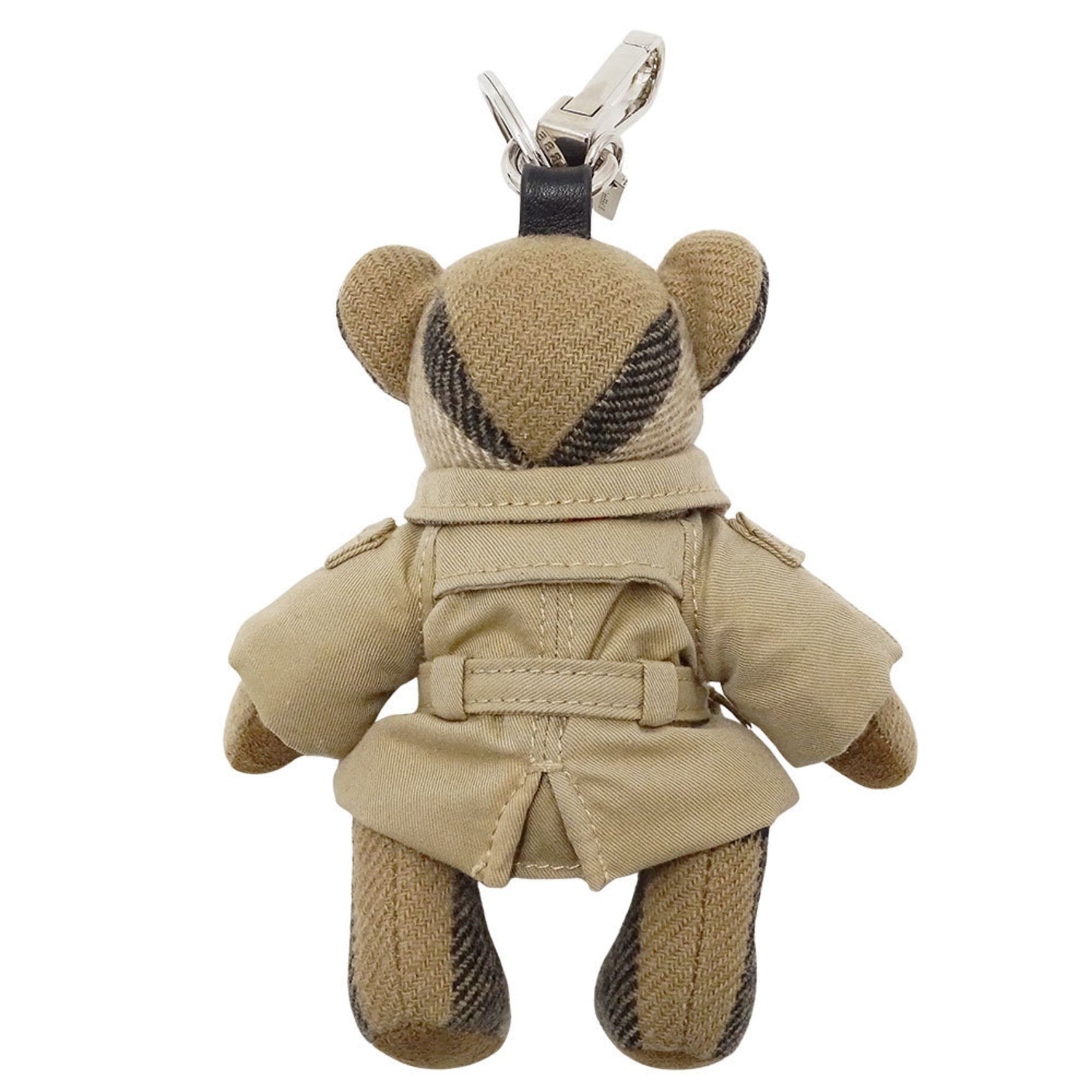 Burberry Thomas Bear keychain, archive beige, cashmere bag charm with key ring, .
