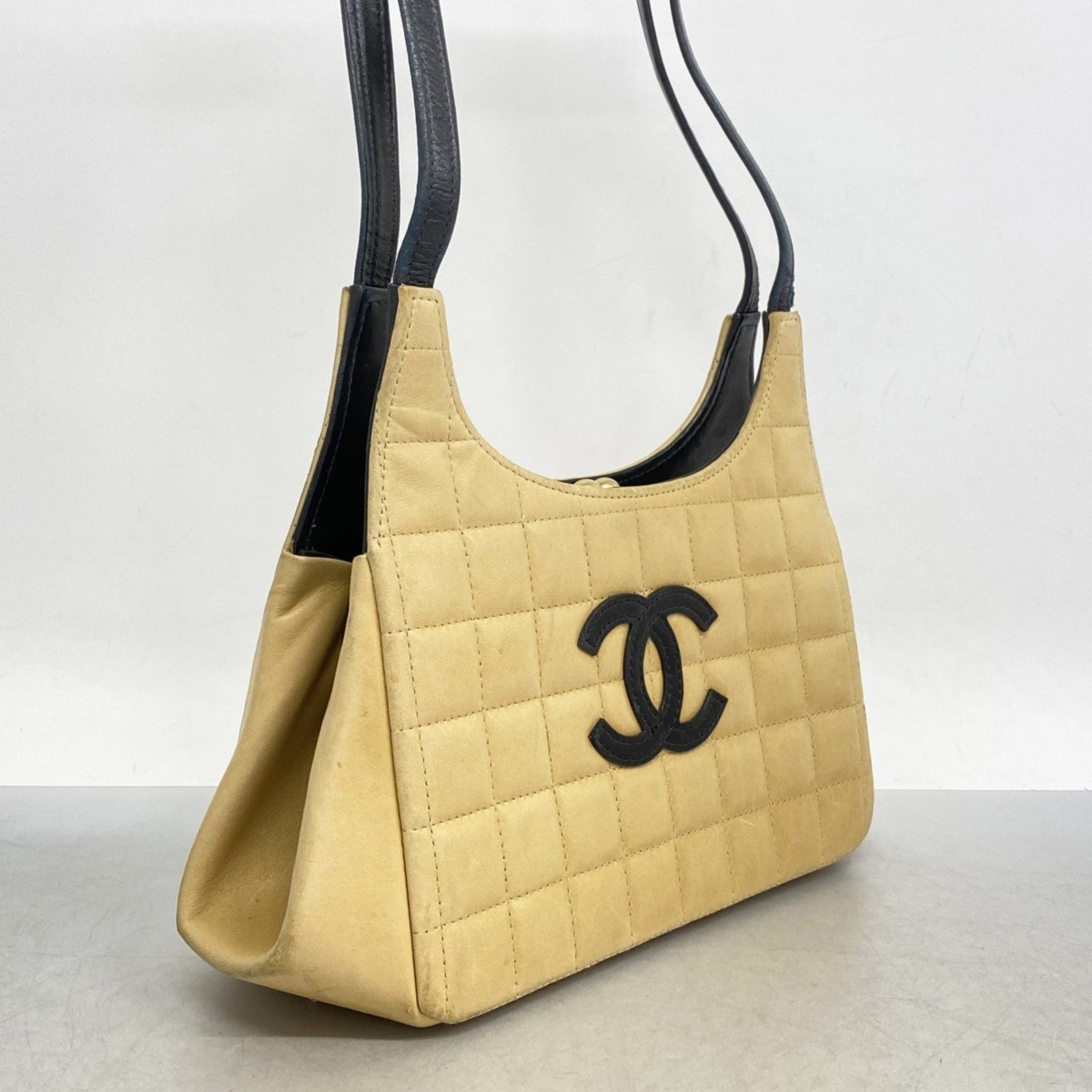 Chanel Chocobar Shoulder Bag, Lambskin, Brown, Black