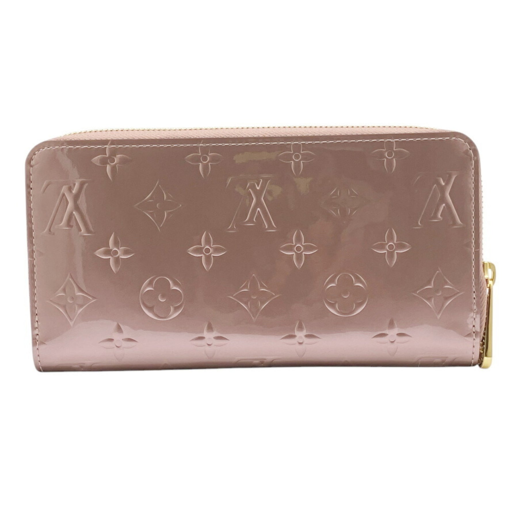 Louis Vuitton Vernis Zippy Wallet Rose Pearl Pink Patent Leather Round Long Men's