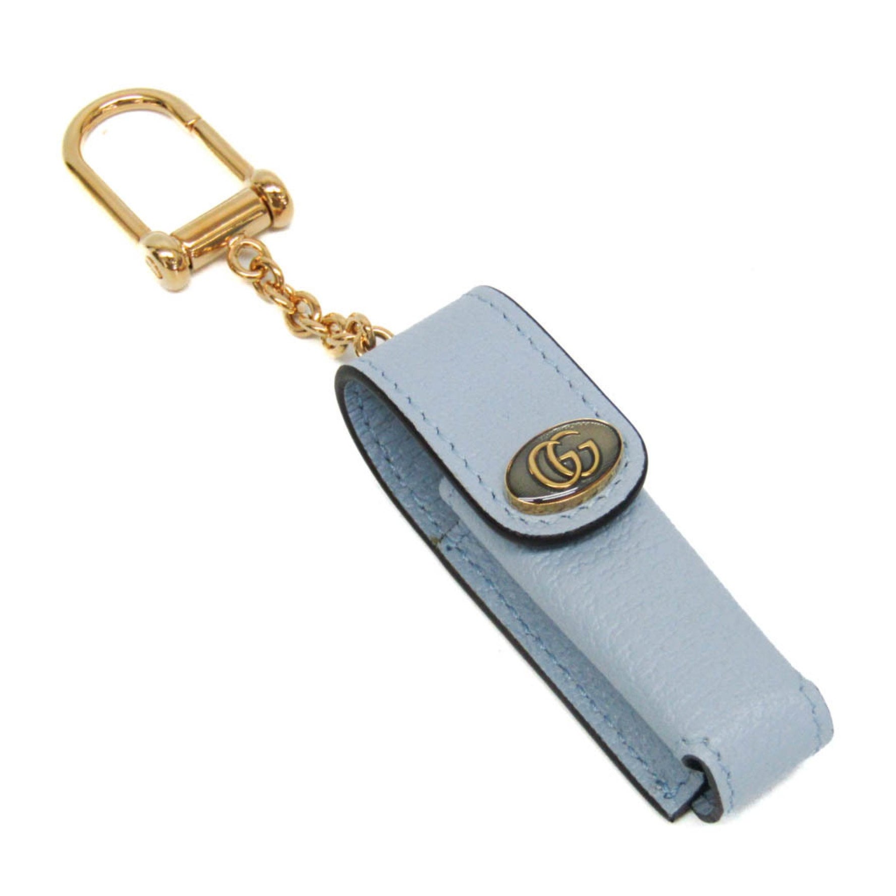 Gucci Lipstick Holder Keyring (Gold,Light Blue)