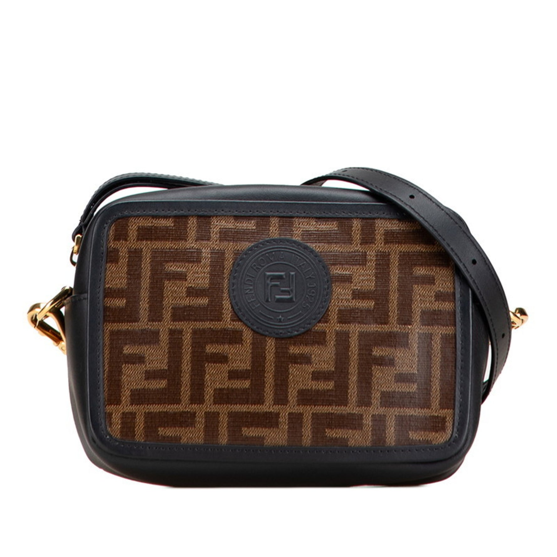 FENDI Zucca Cam Camera Bag, Crossbody Shoulder Bag Brown/Black