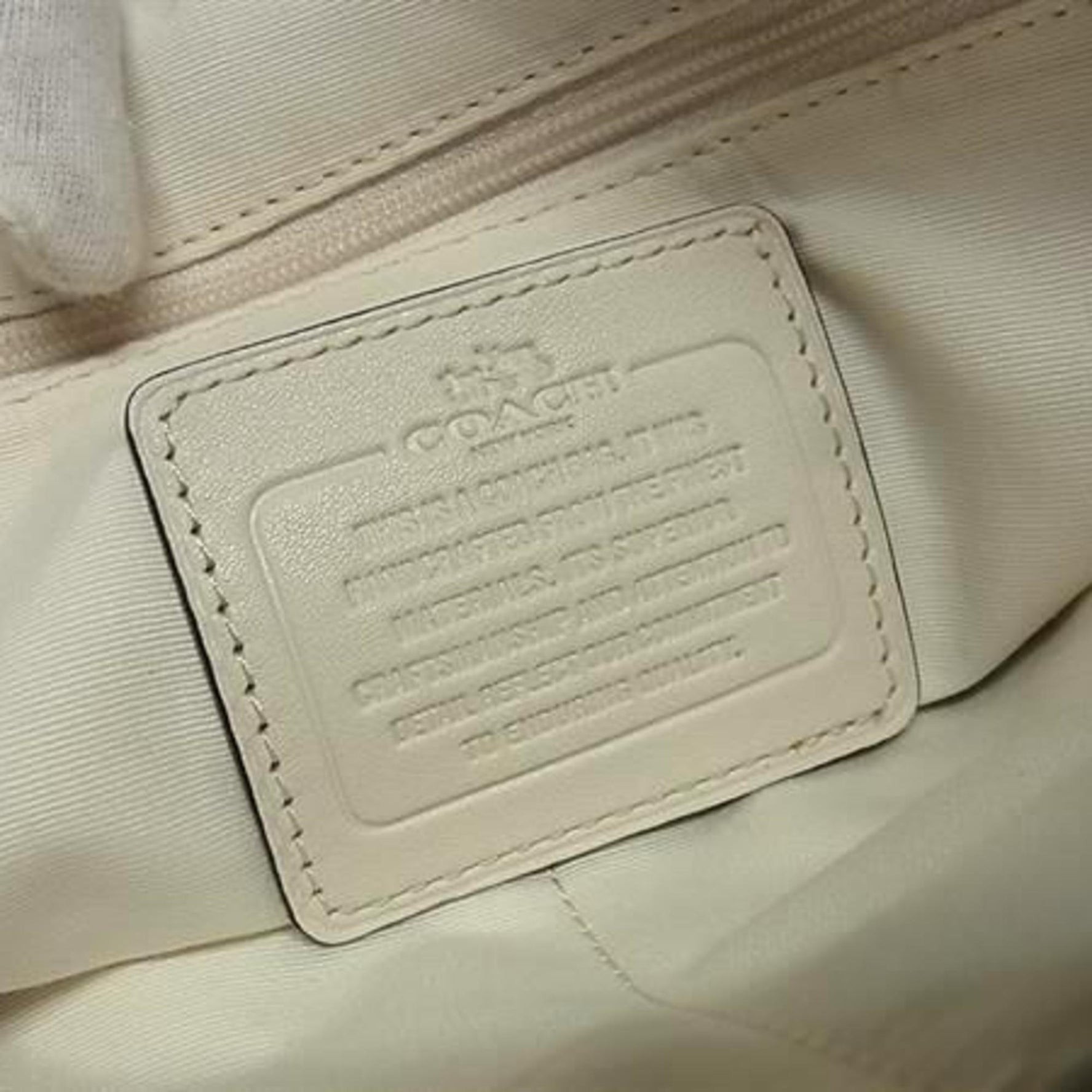 COACH Mini Christy Carryall Handbag Beige/Ivory Canvas/Leather, Shoulder Bag