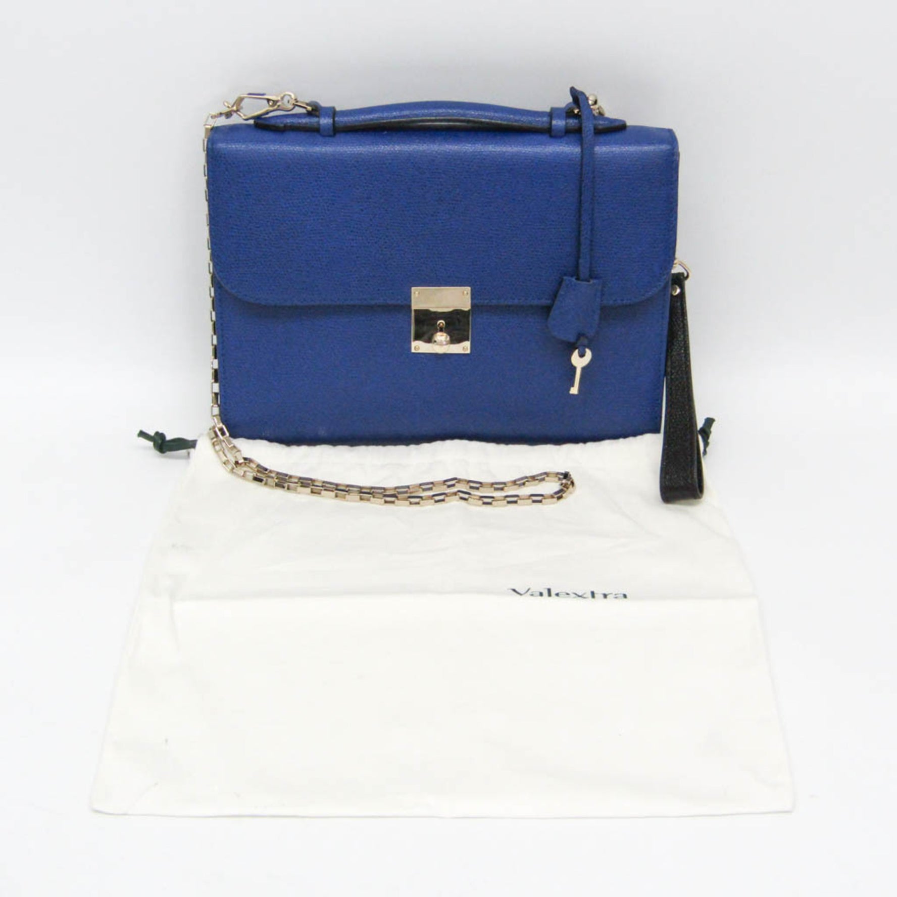 Valextra Chain Shoulder Bag Women's Leather Clutch Bag,Shoulder Bag Blue