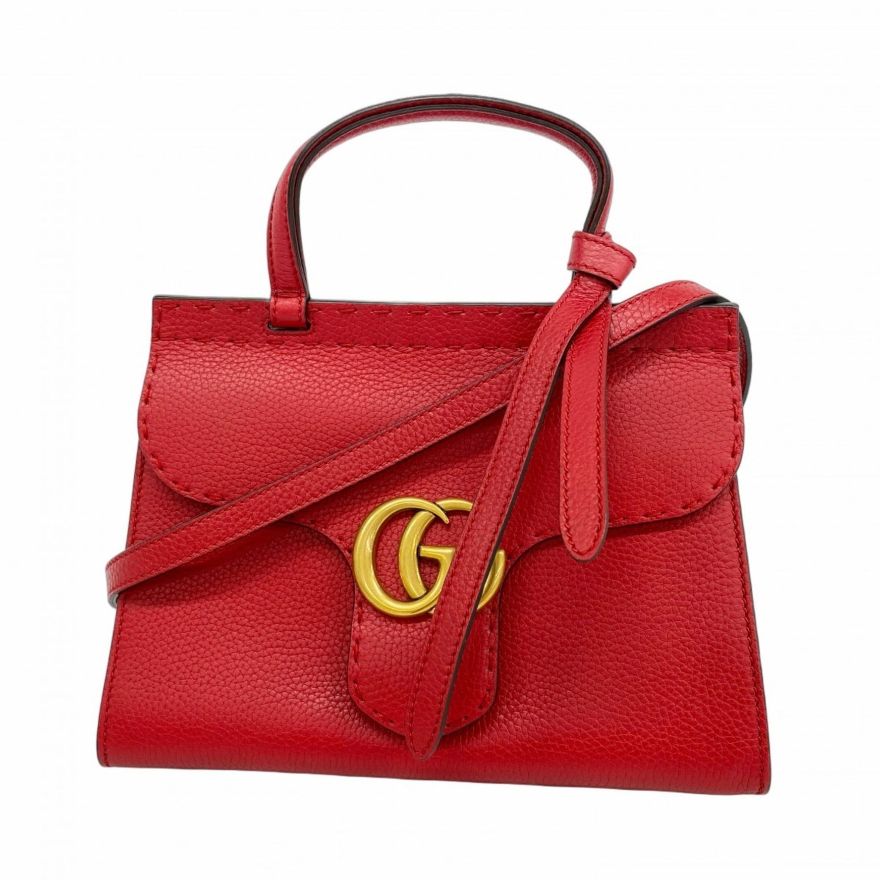 Gucci GG Marmont handbag red leather, bag