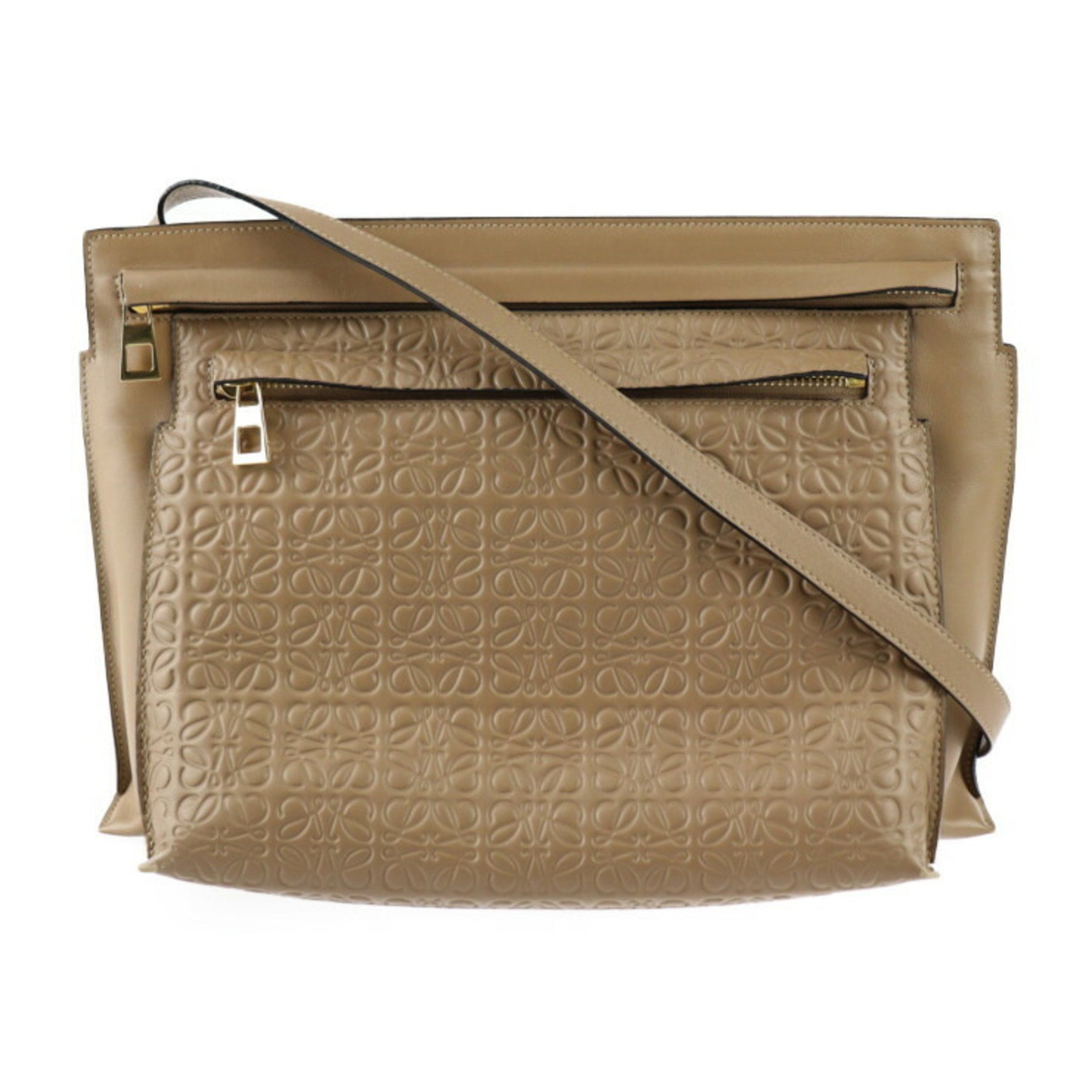 LOEWE Repeat Anagram Shoulder Bag 109 55 Calf Leather Crossbody Double Pouch
