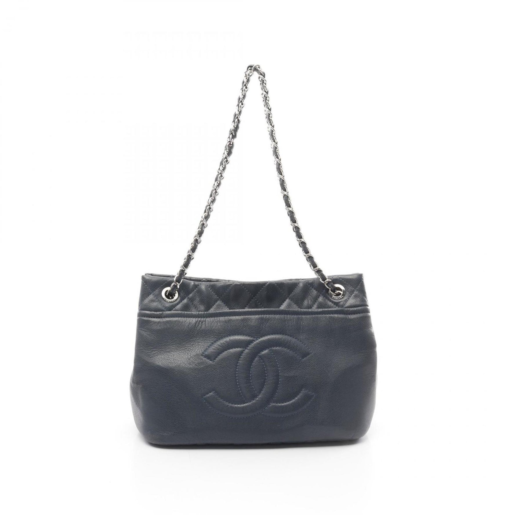CHANEL Matelasse Coco Mark Tote Bag Leather 8374