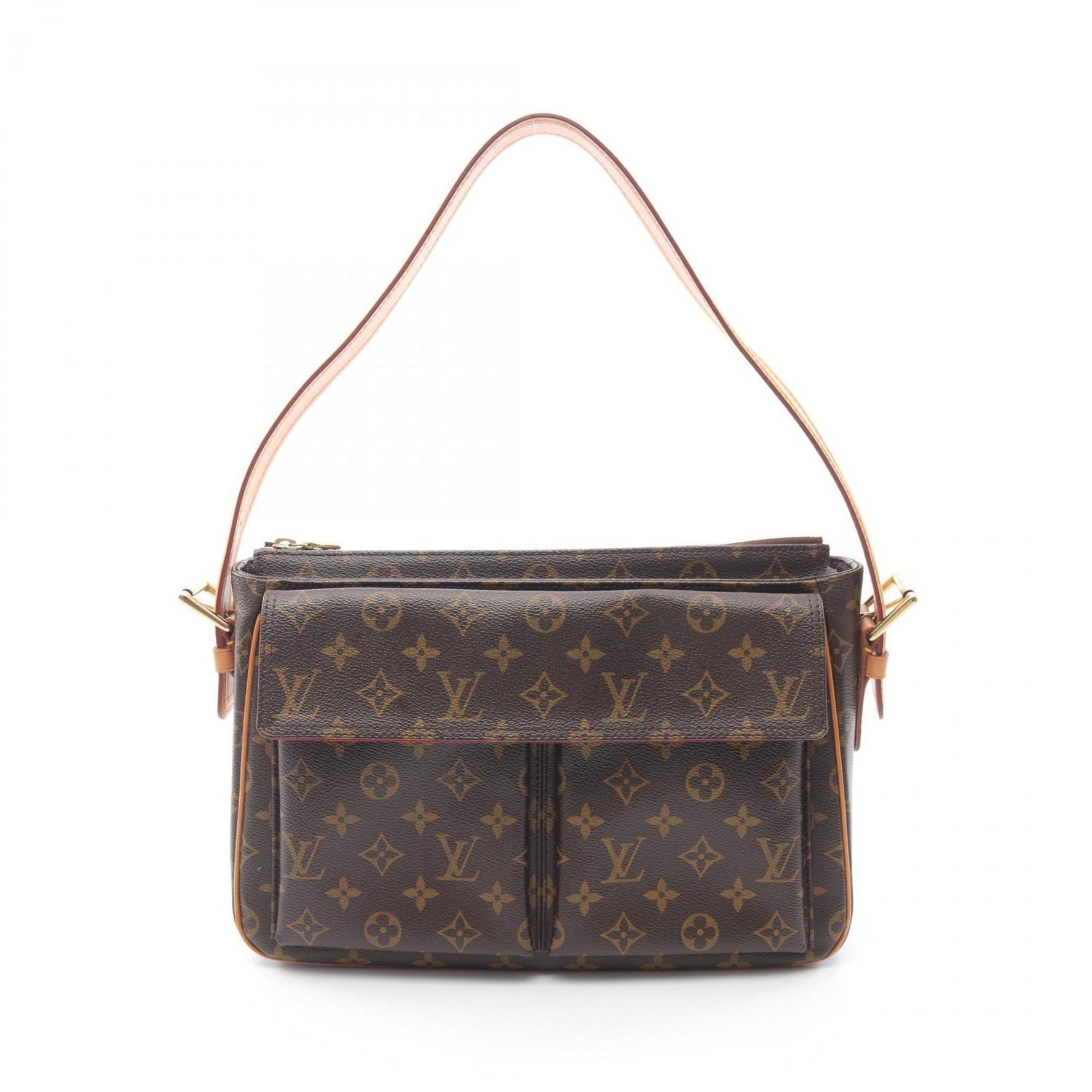 Louis Vuitton Vivacite GM Shoulder Bag Coated Canvas Leather Monogram Brown