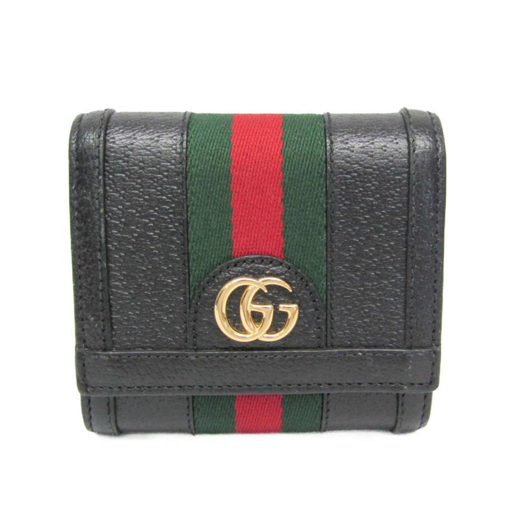 Gucci Ophidia Sherry Line Double G Men,Women Leather Wallet (bi-fold)