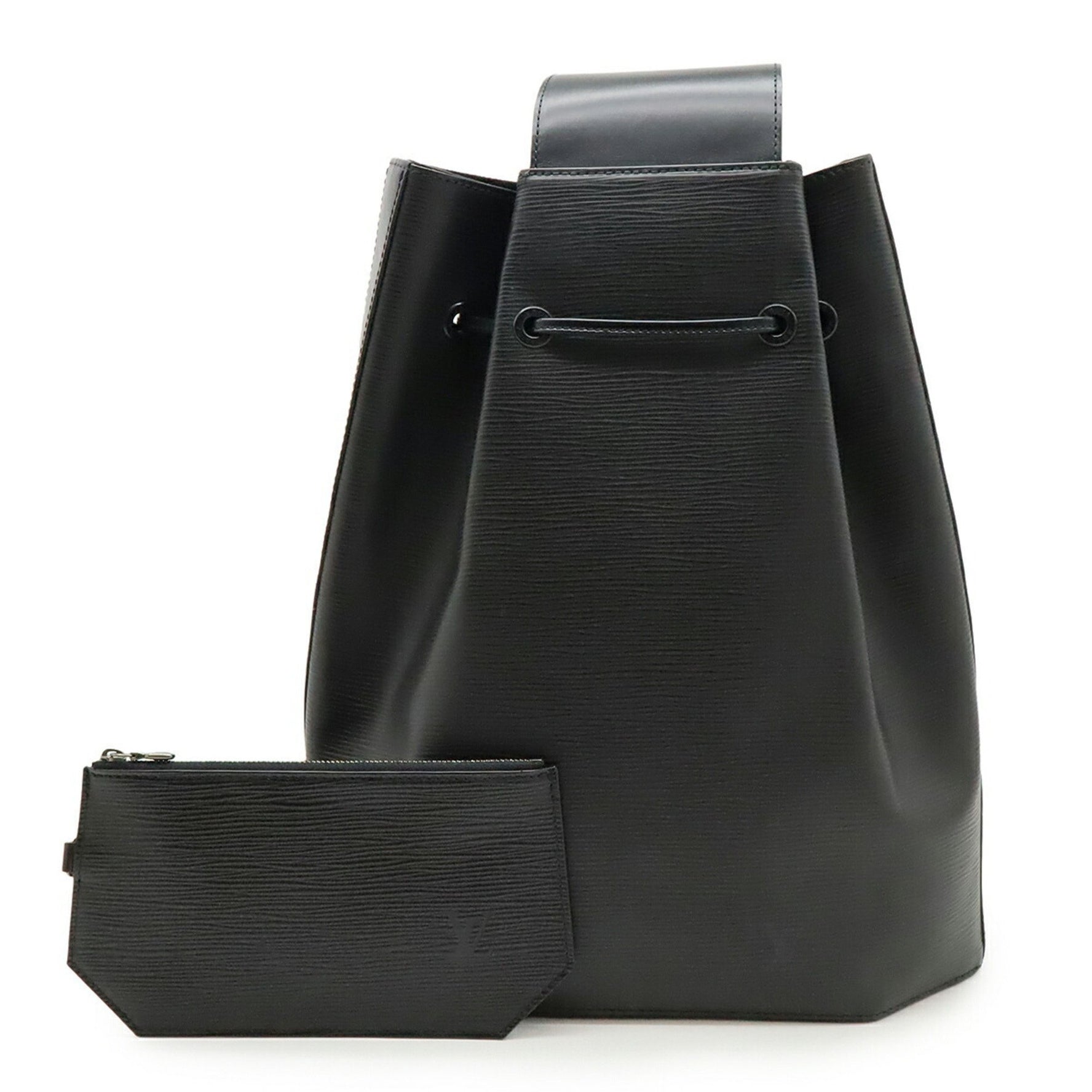 LOUIS VUITTON Epi Sac Ado Shoulder Bag in Leather, Noir, Black