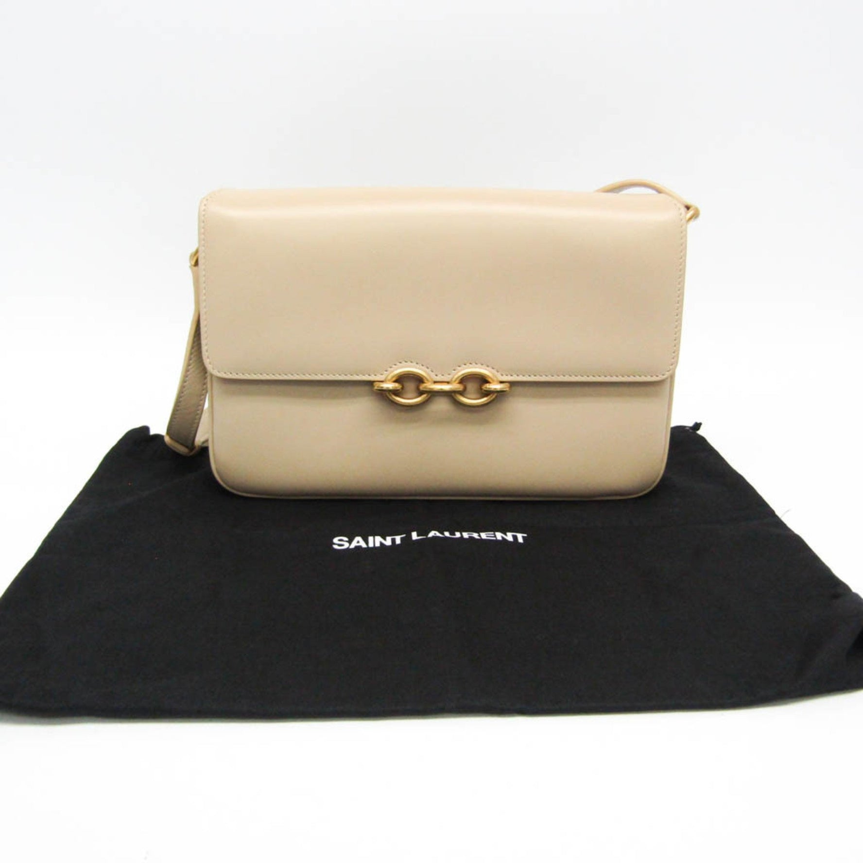 Saint Laurent Maillon Satchel Women's Leather Shoulder Bag Beige