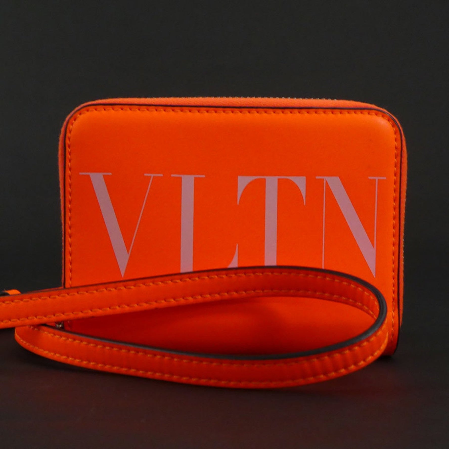 Valentino Garavani Wallet/Coin Case Shoulder Wallet Leather Silver Men's