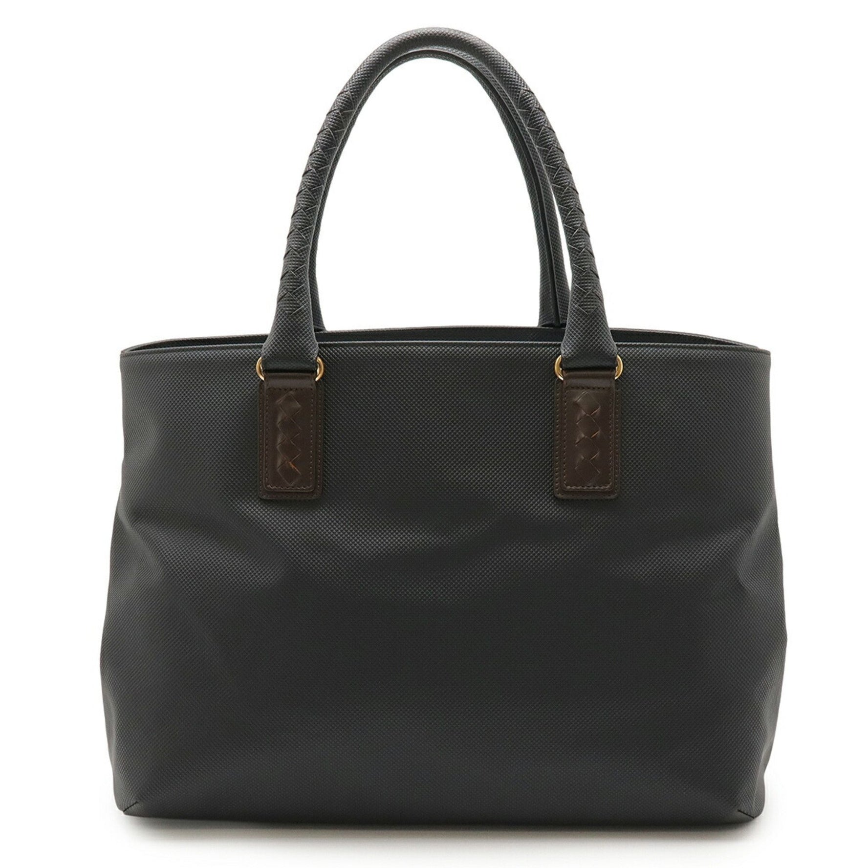 BOTTEGA VENETA Marco Polo Tote Bag Shoulder in Black and Dark Brown PVC