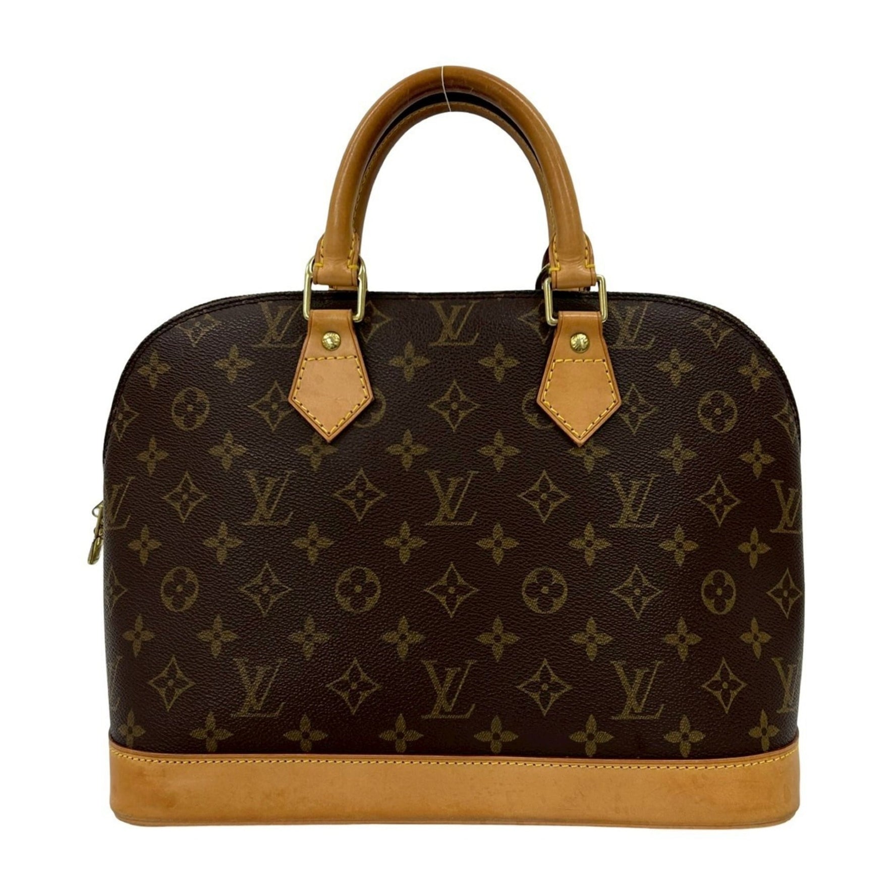 LOUIS VUITTON Alma Monogram Leather Handbag/Mini Boston Bag, 472-7