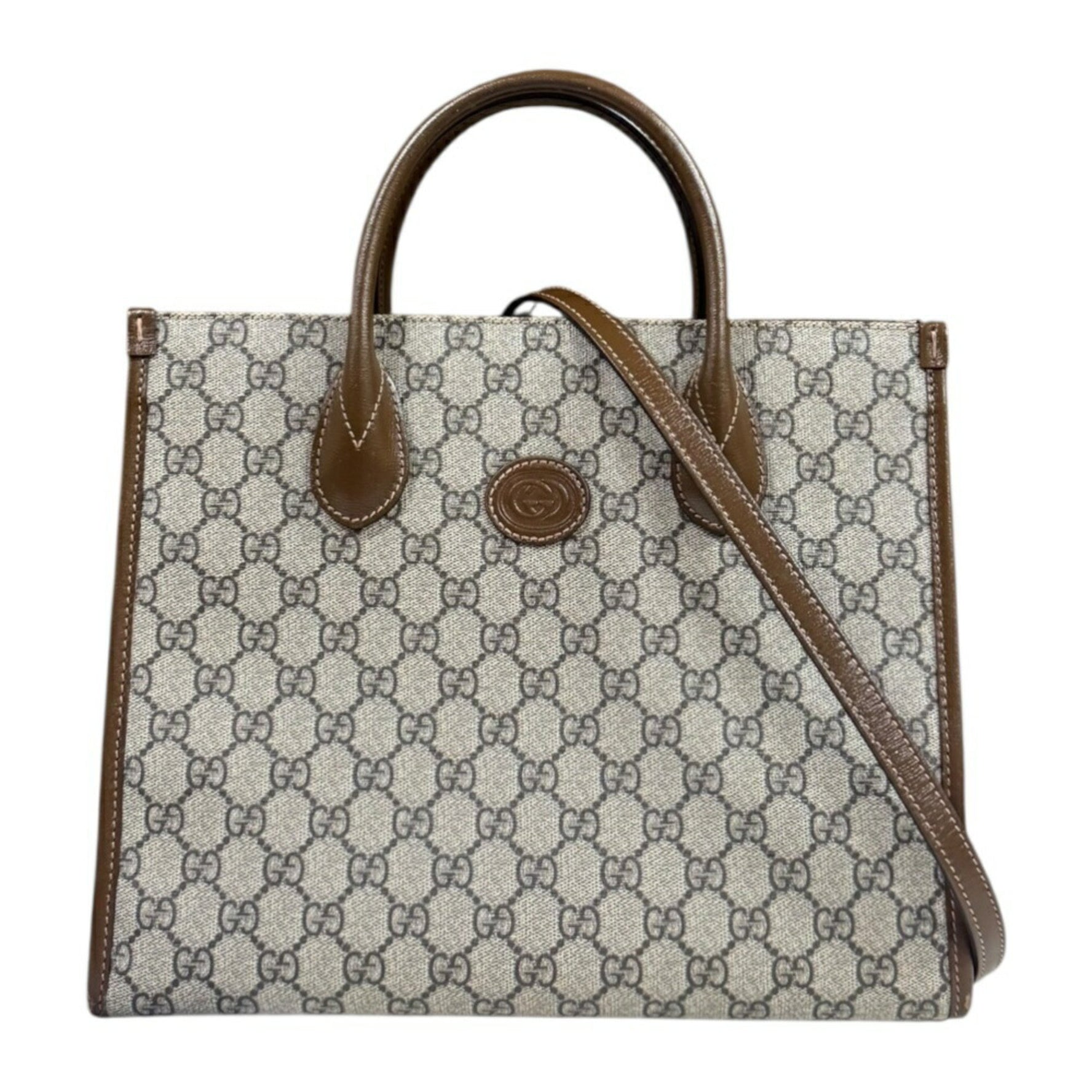 Gucci GG Small Tote Bag, Supreme Shoulder Canvas Beige