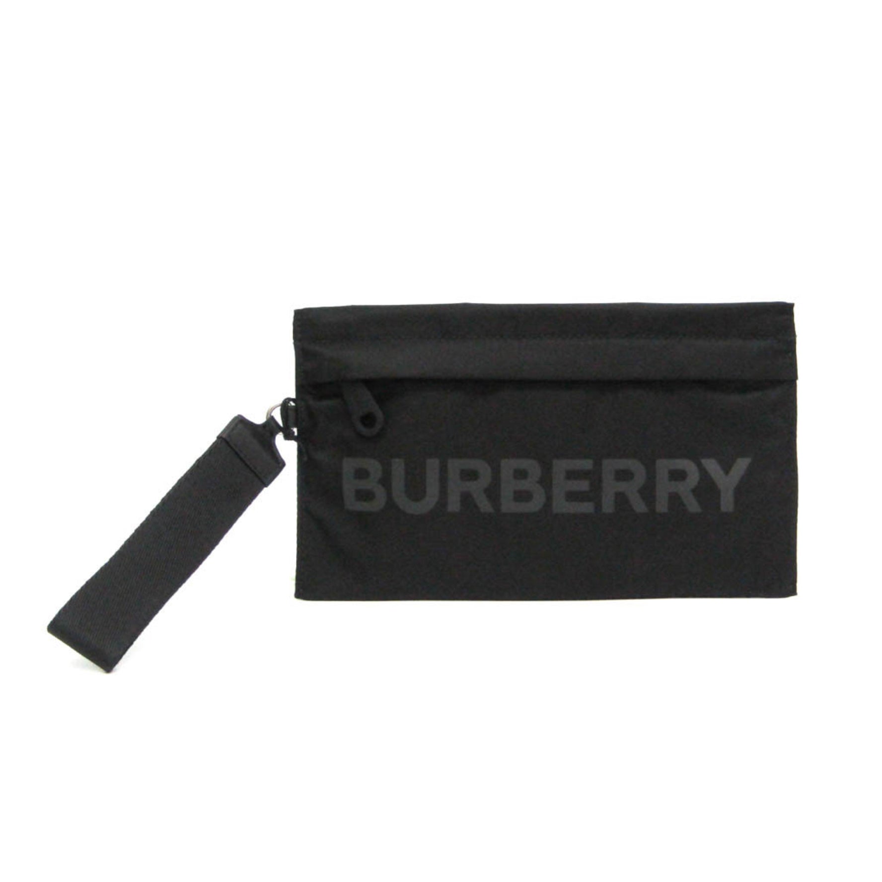 Burberry Logo Wristlet Pouch Women,Men Nylon Clutch Bag Black