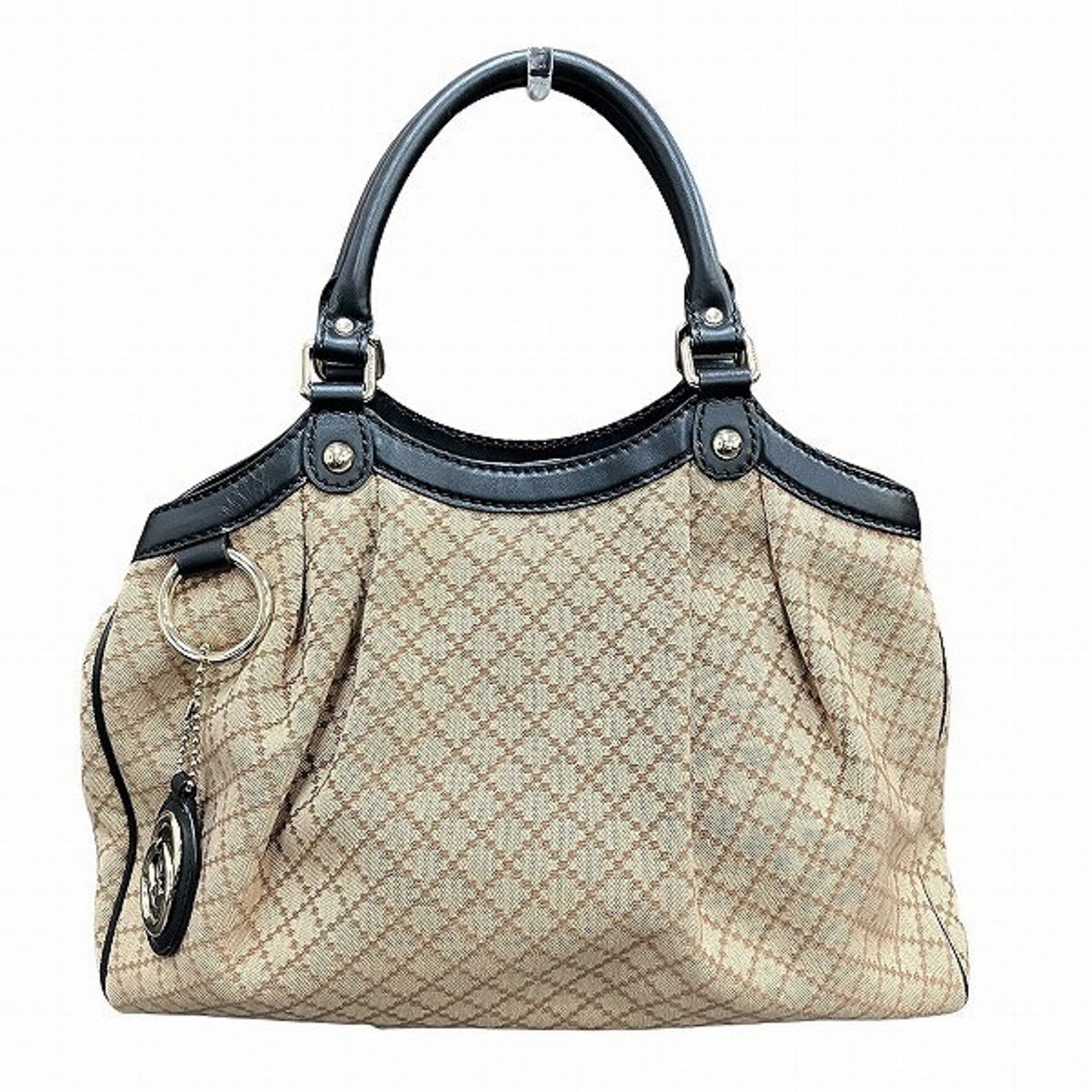 GUCCI Sukey Canvas Bag Handbag Tote Women's
