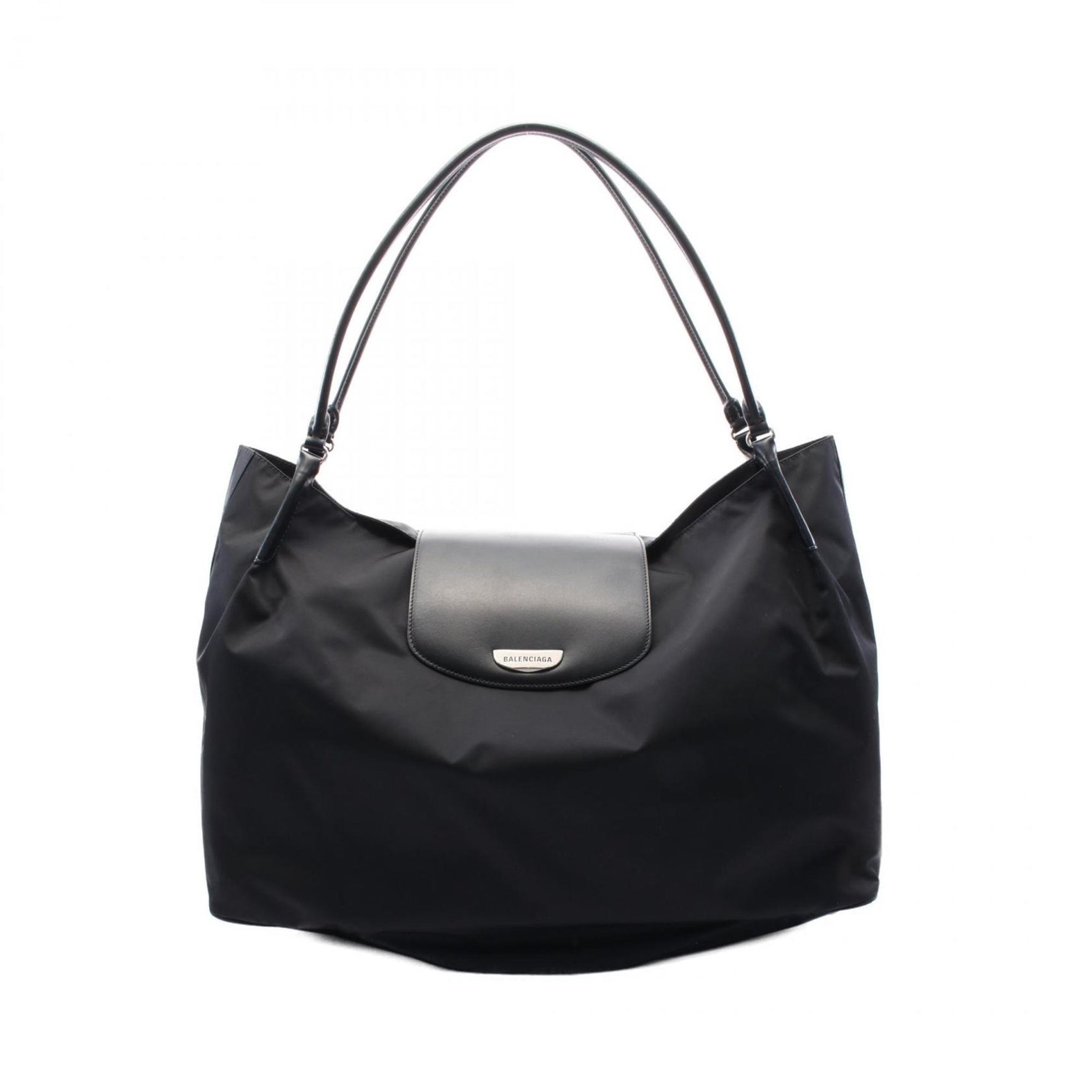 BALENCIAGA GENEVE Large Hobo Tote Bag Nylon Leather Women's Black 8054842ABA91060