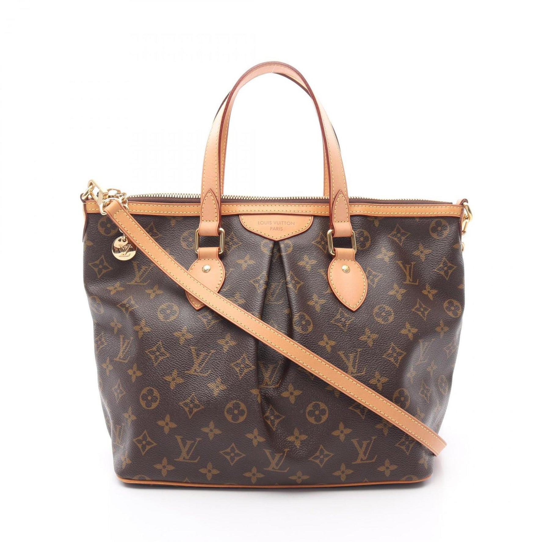 Louis Vuitton Palermo PM Monogram Handbag Coated Canvas Leather Brown