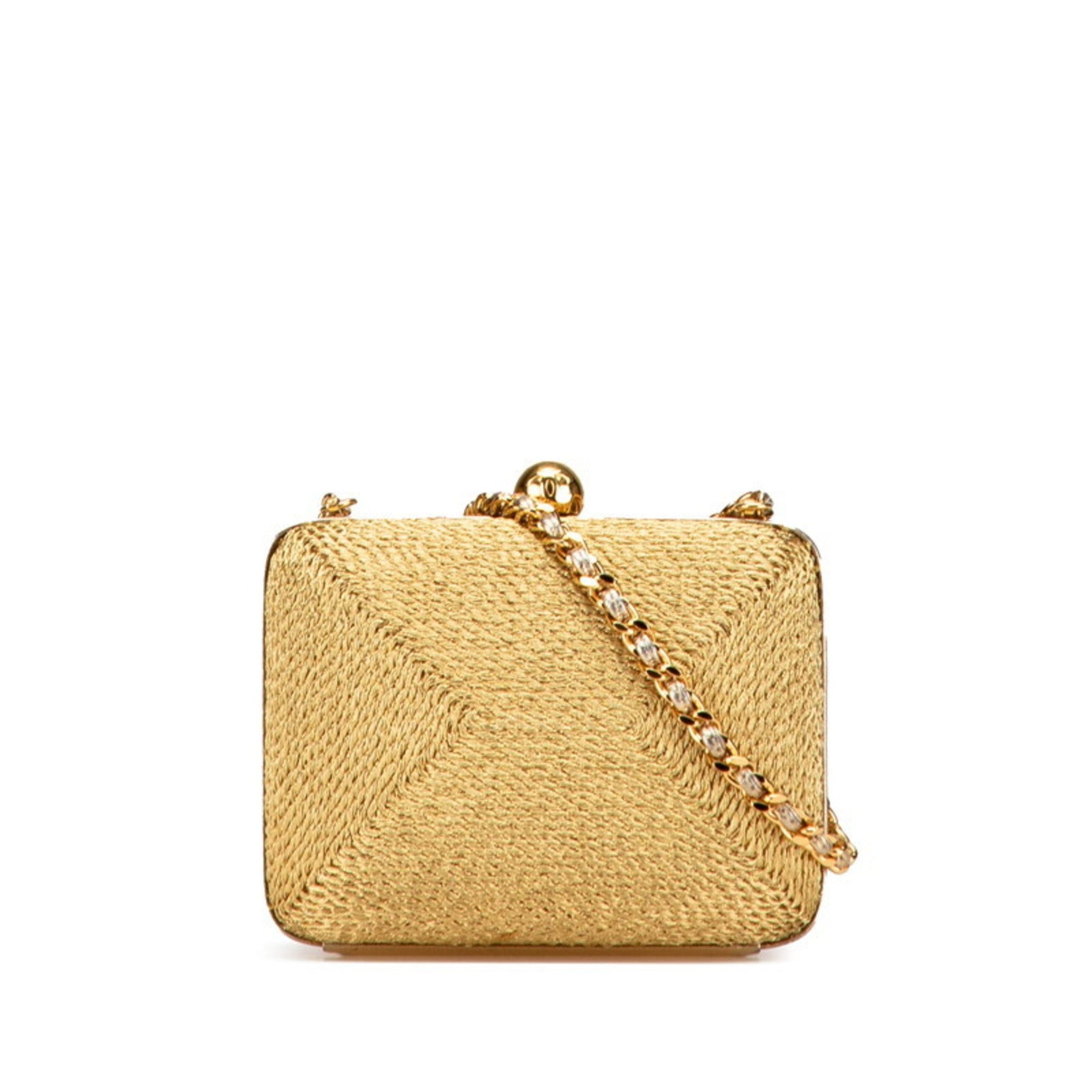 Chanel Coco Mark Chain One-Shoulder Bag in Glitter Canvas and Leather