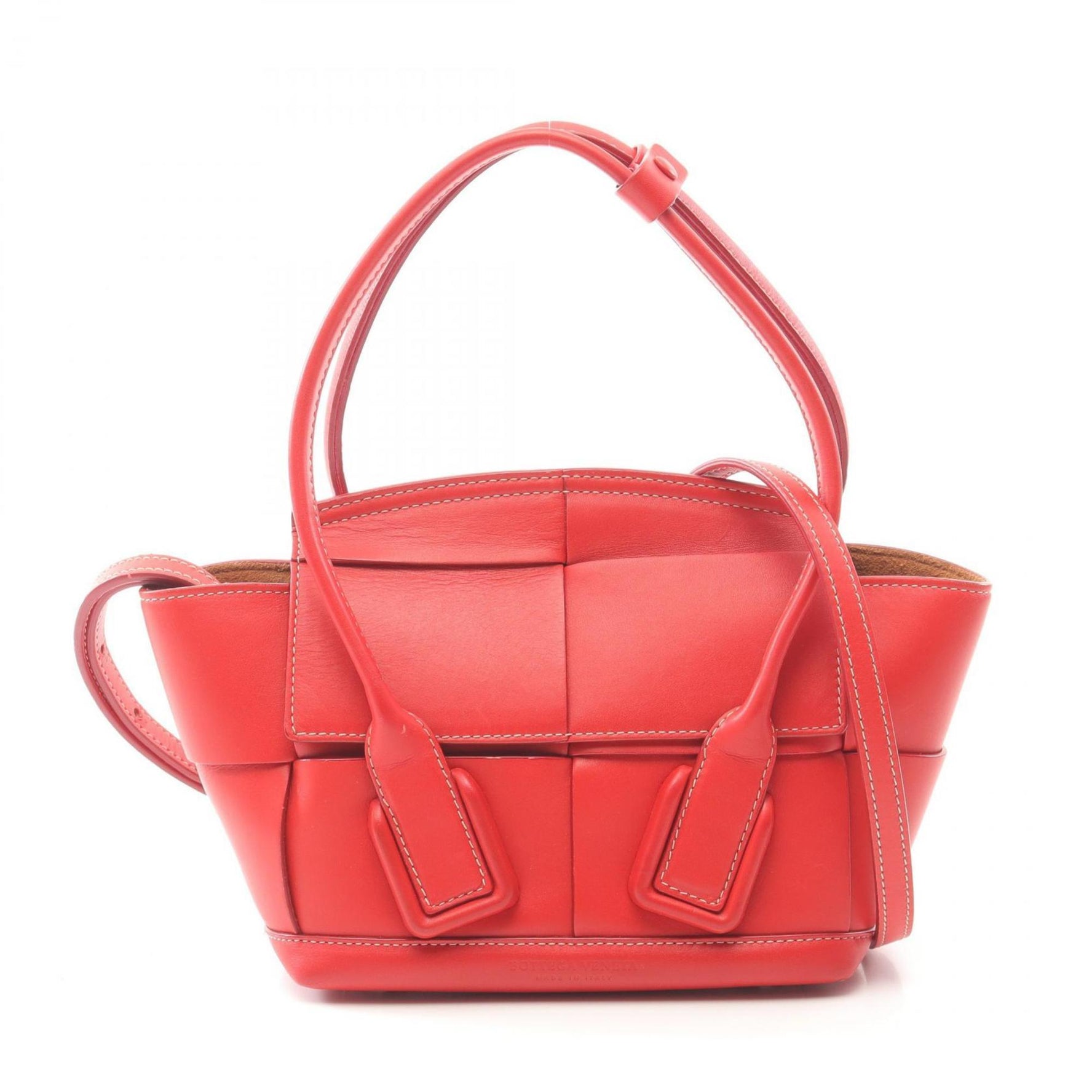 BOTTEGA VENETA Mini The Arco Handbag Leather Red