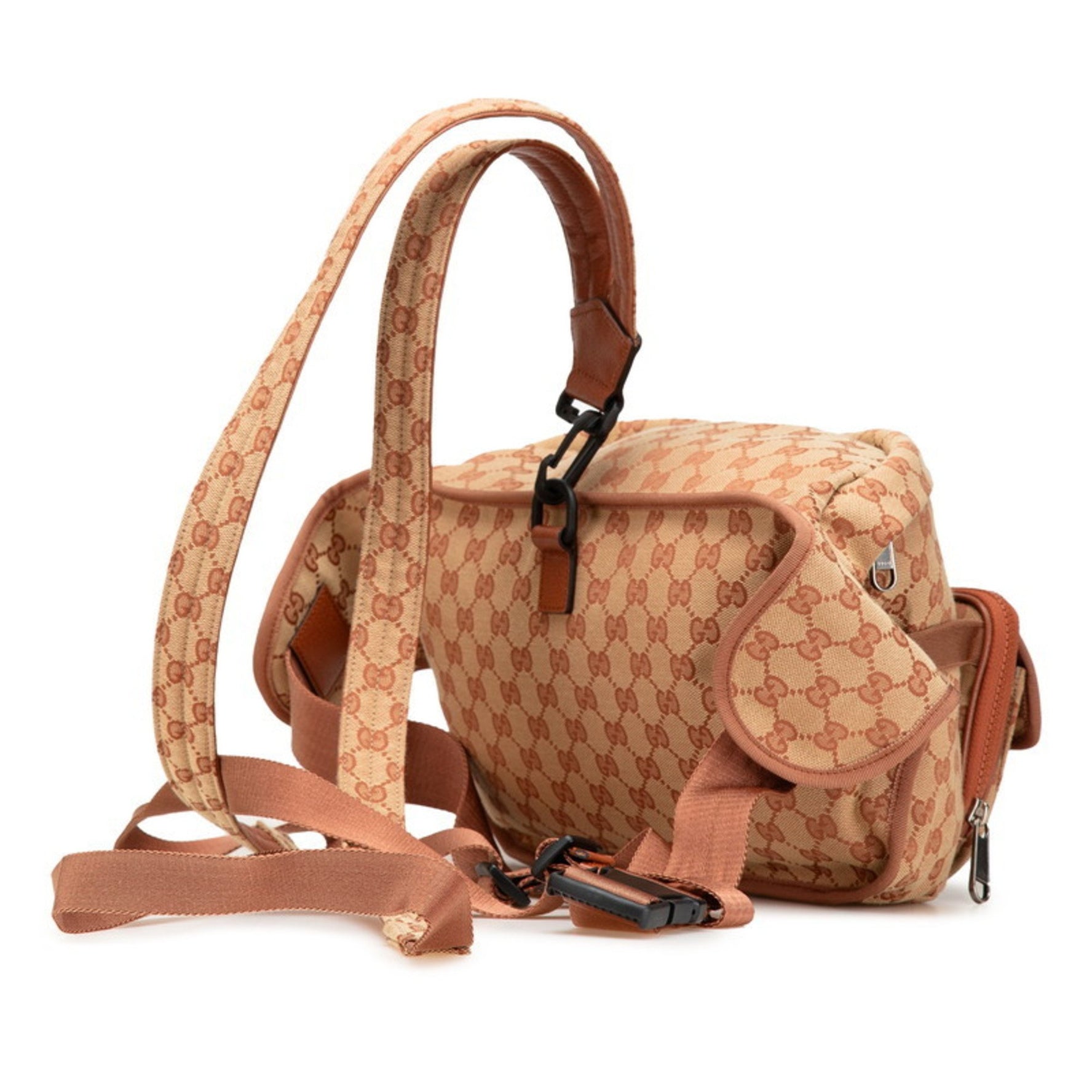 Gucci GG Canvas LA Angels Waist Bag Backpack Brown Leather Women's GUCCI