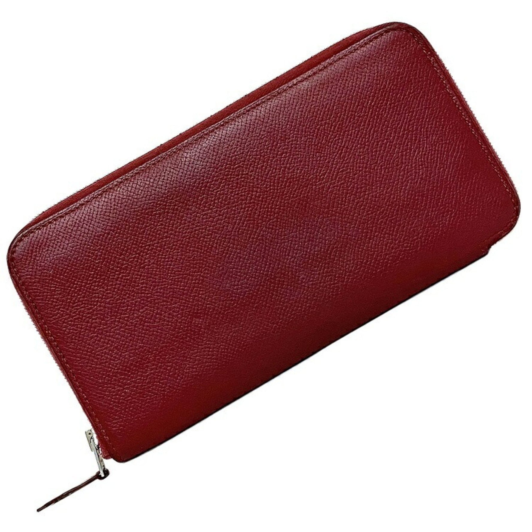 Hermes Long Wallet Azap Bordeaux Rouge Glenat Silk In Leather Epson Round Ladies