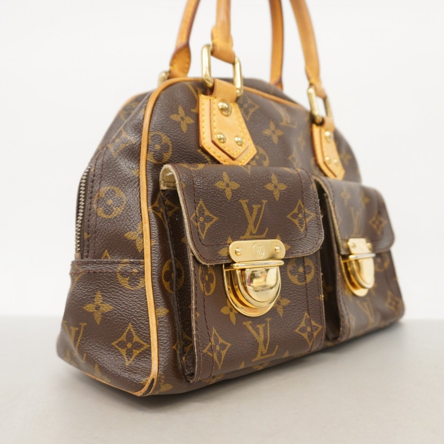 Louis Vuitton Monogram Manhattan PM Handbag M40026 Brown Women's