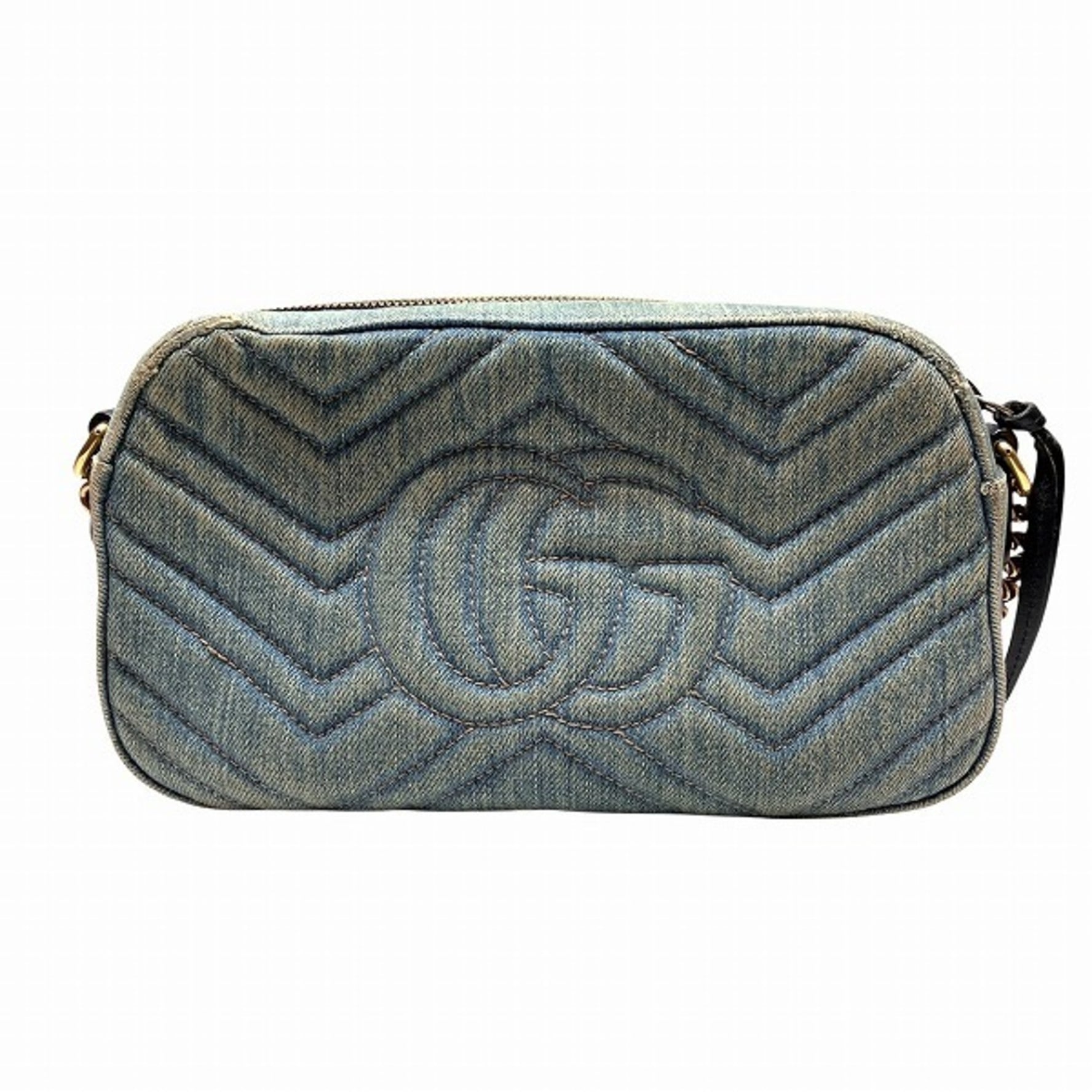 Gucci GG Marmont Denim Embroidered Shoulder Bag, Japan Exclusive